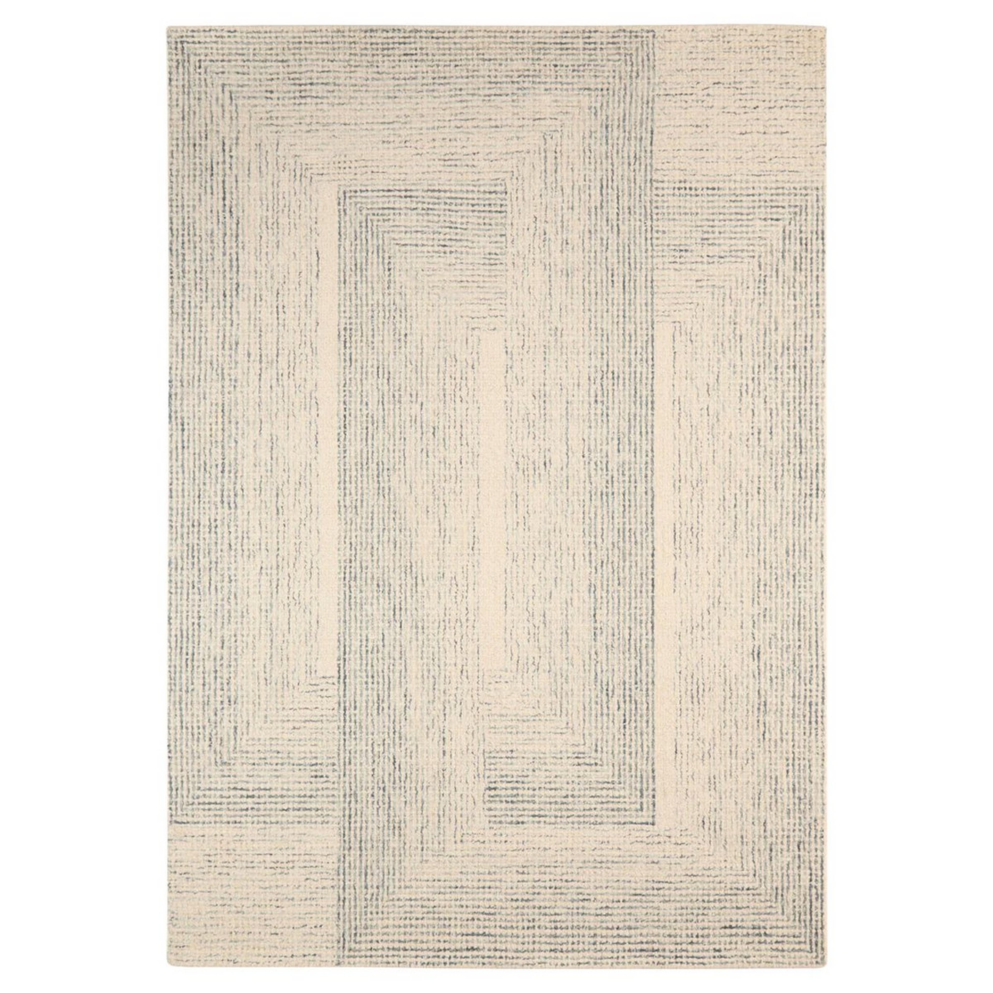 A Arcelia Hand-Tufted Rug with Blue / Ivory color