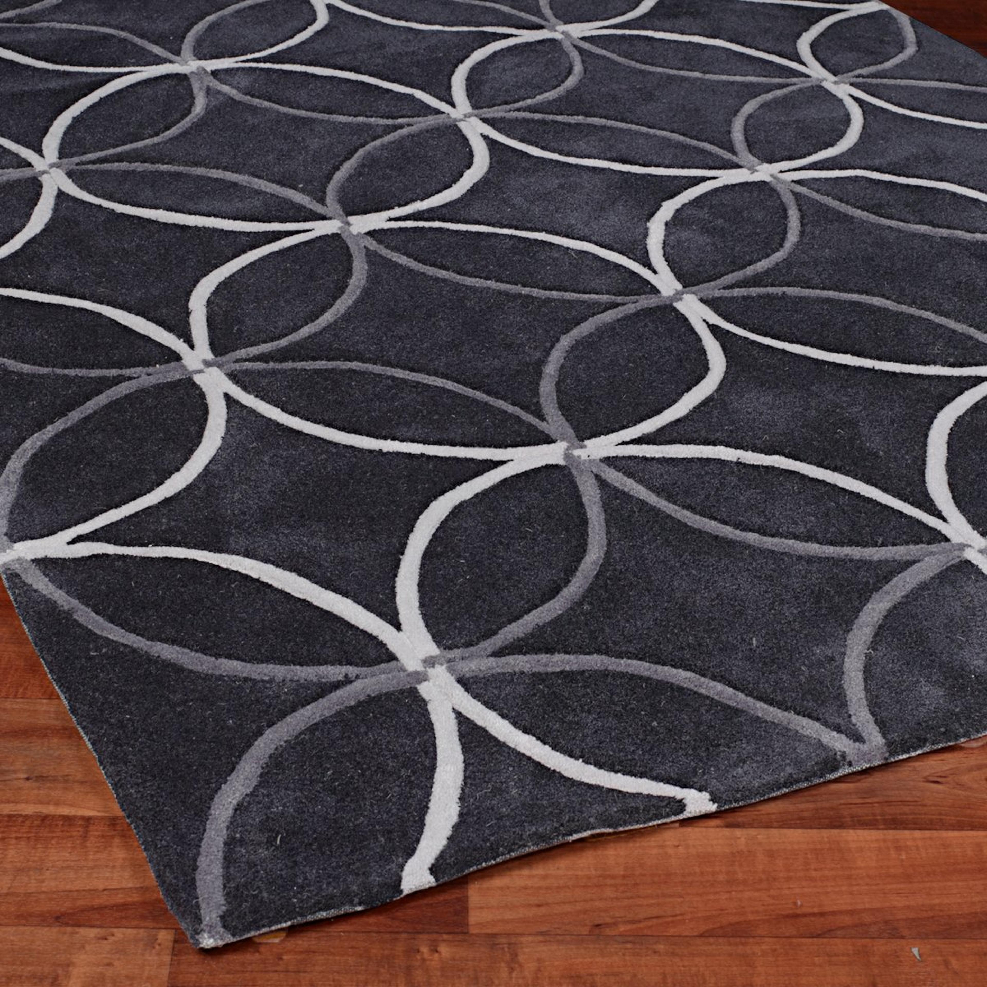 A Rings of Style Hand Tufted Rug with Charcoal & White color