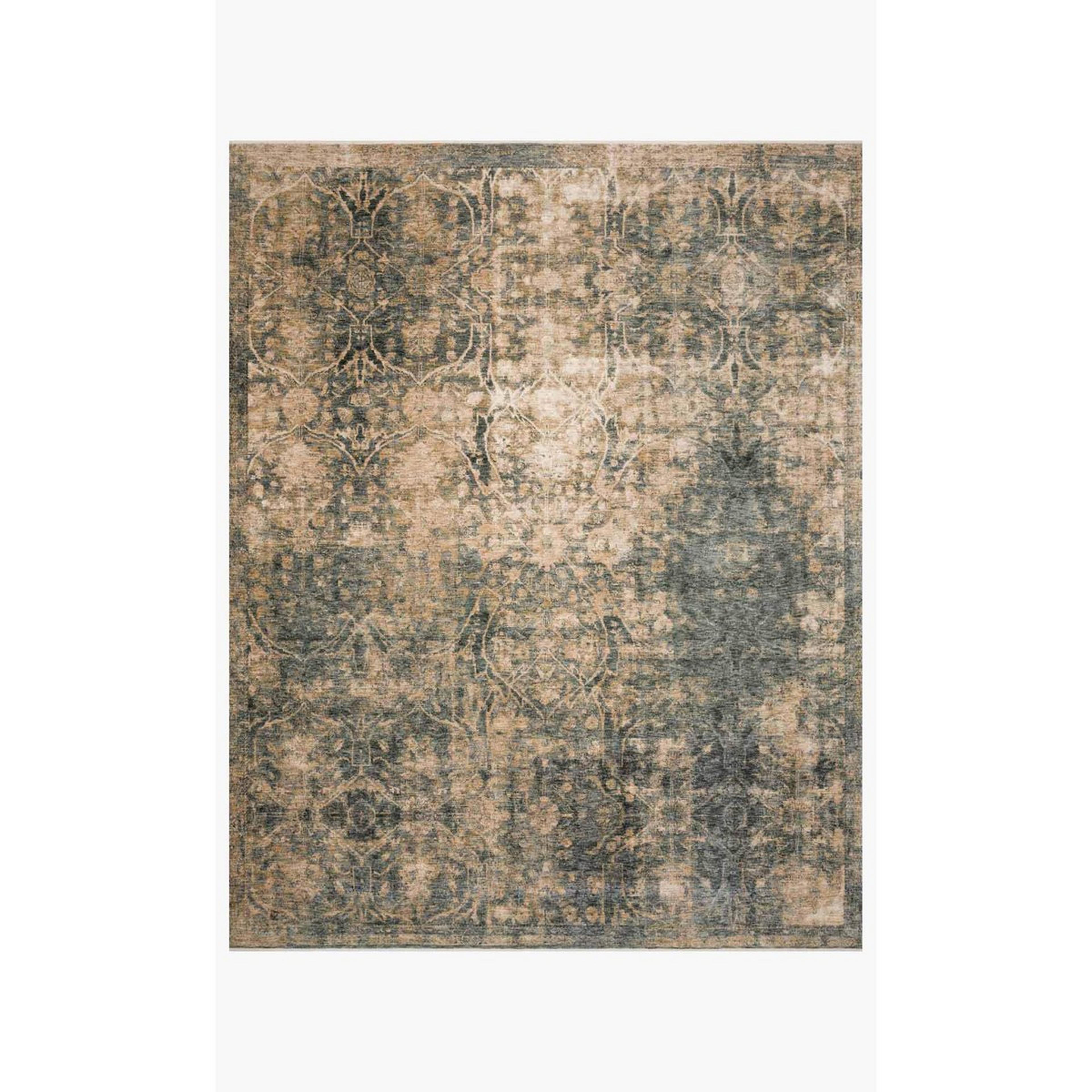 A Magnolia Home Kennedy Rug - Mottled with Lagoon / Sand color