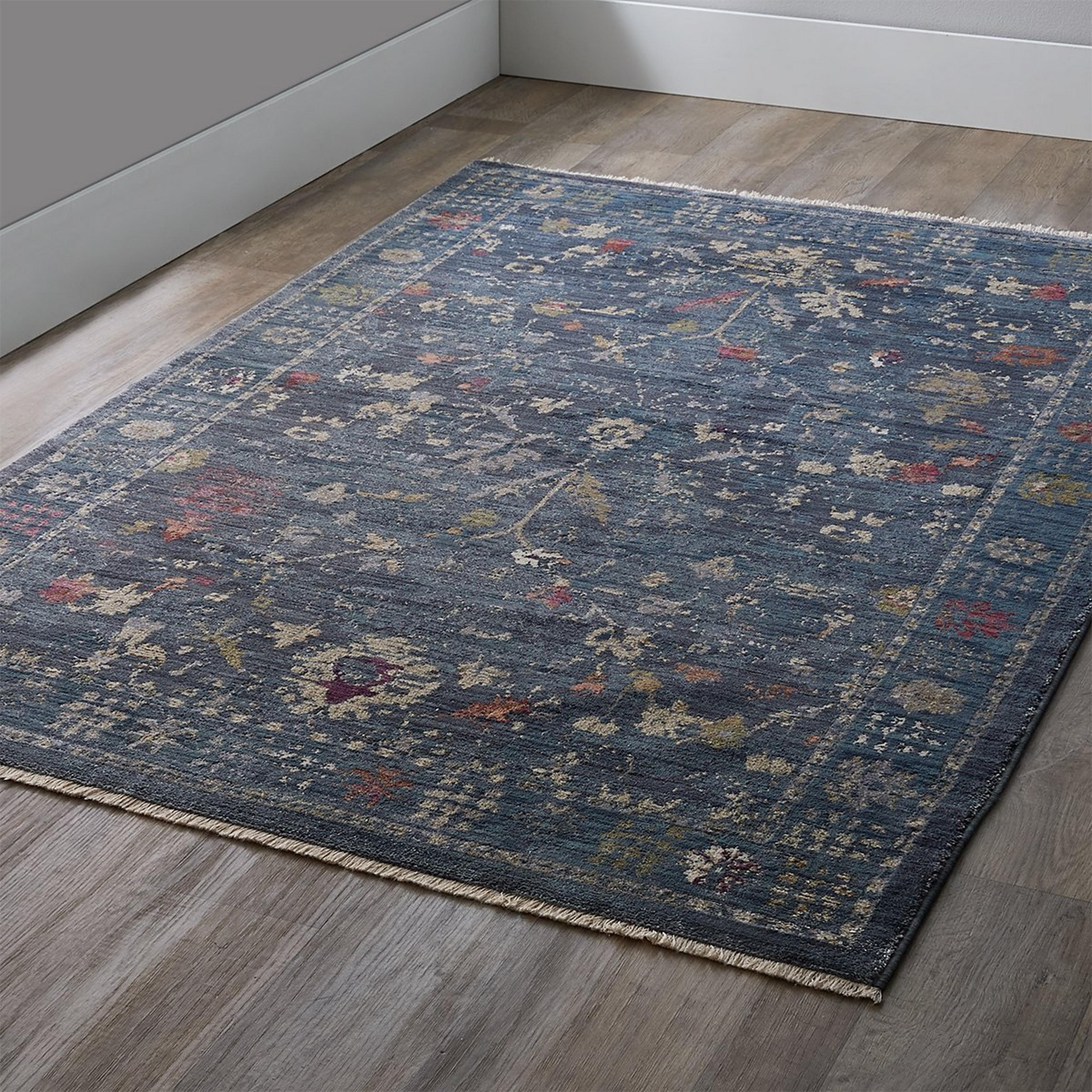 A Acacia Rug with Navy / Ivory / Ruby / Multi color