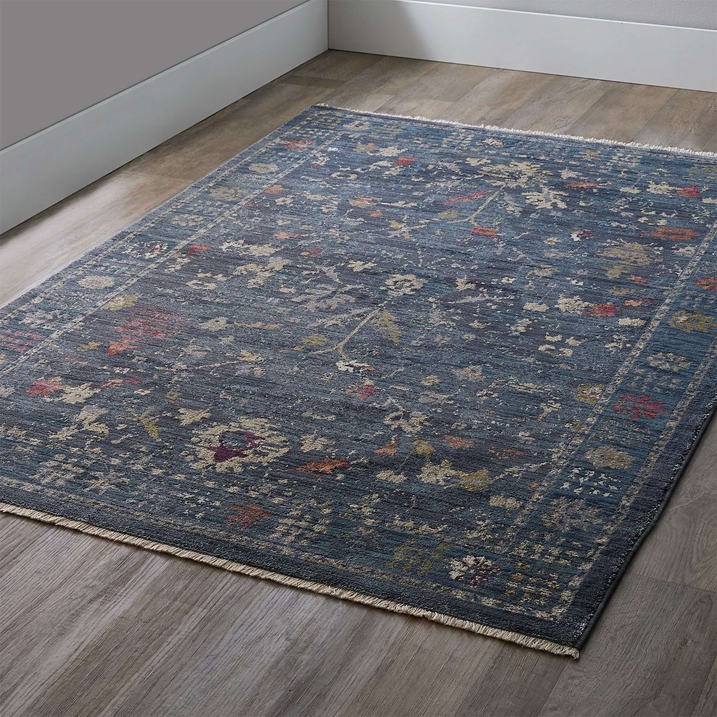A Acacia Rug with Navy / Ivory / Ruby / Multi color