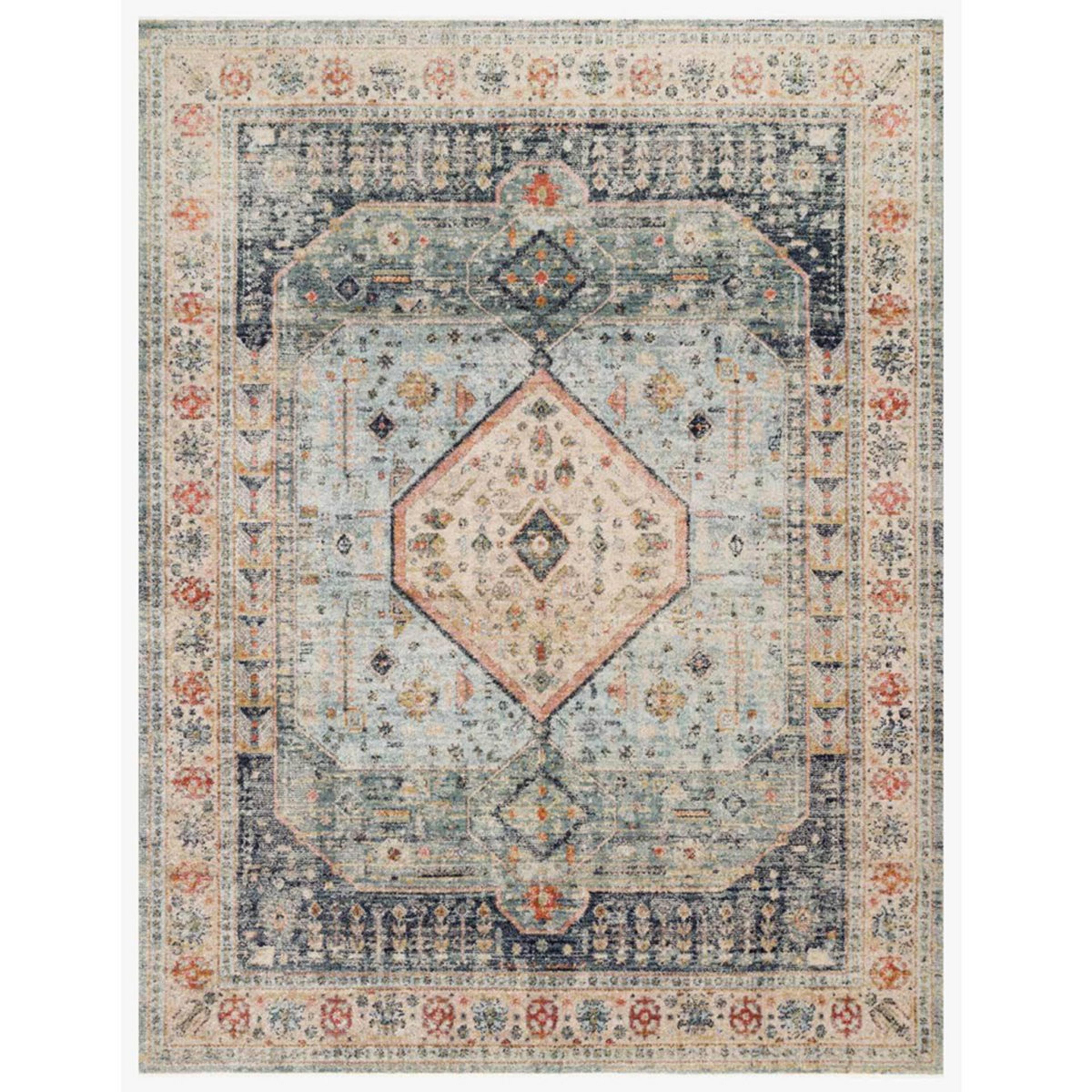 A Magnolia Home Graham Rug - Austin with Blue / Ant. Ivory color