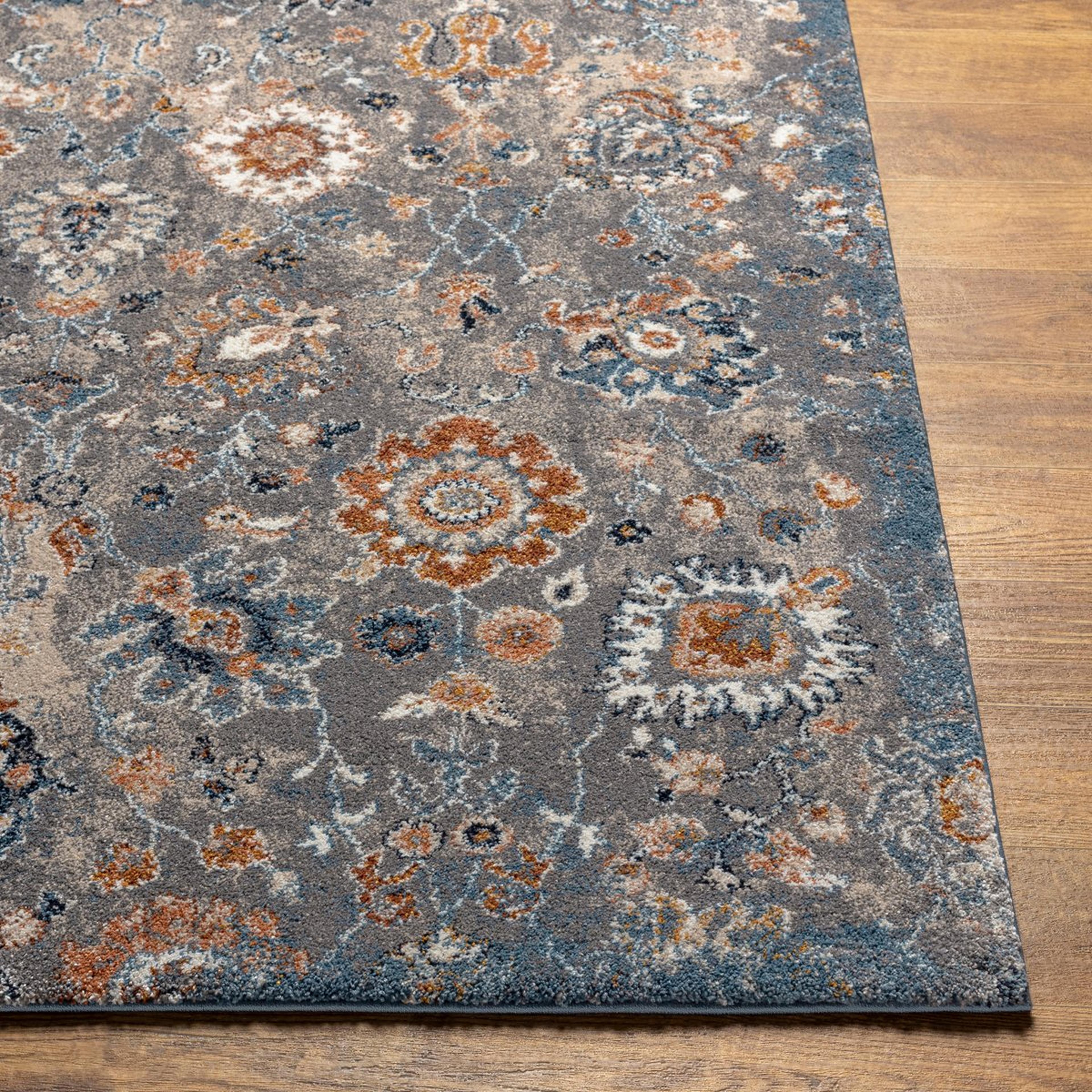 A Orae Rug with Gray / Mustard / Rust / Blue  color