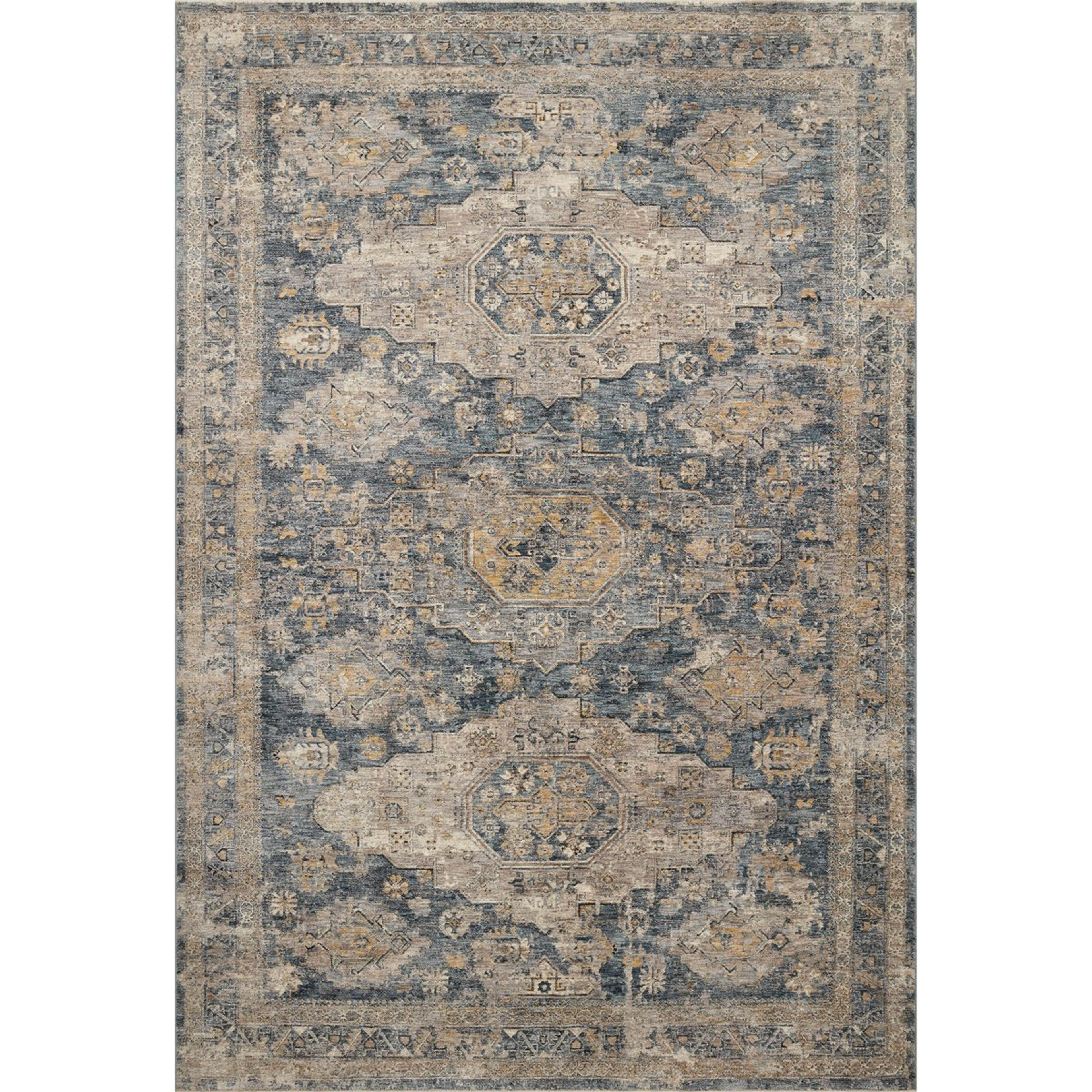 A Nadia Rug with Denim / Taupe / Multi color