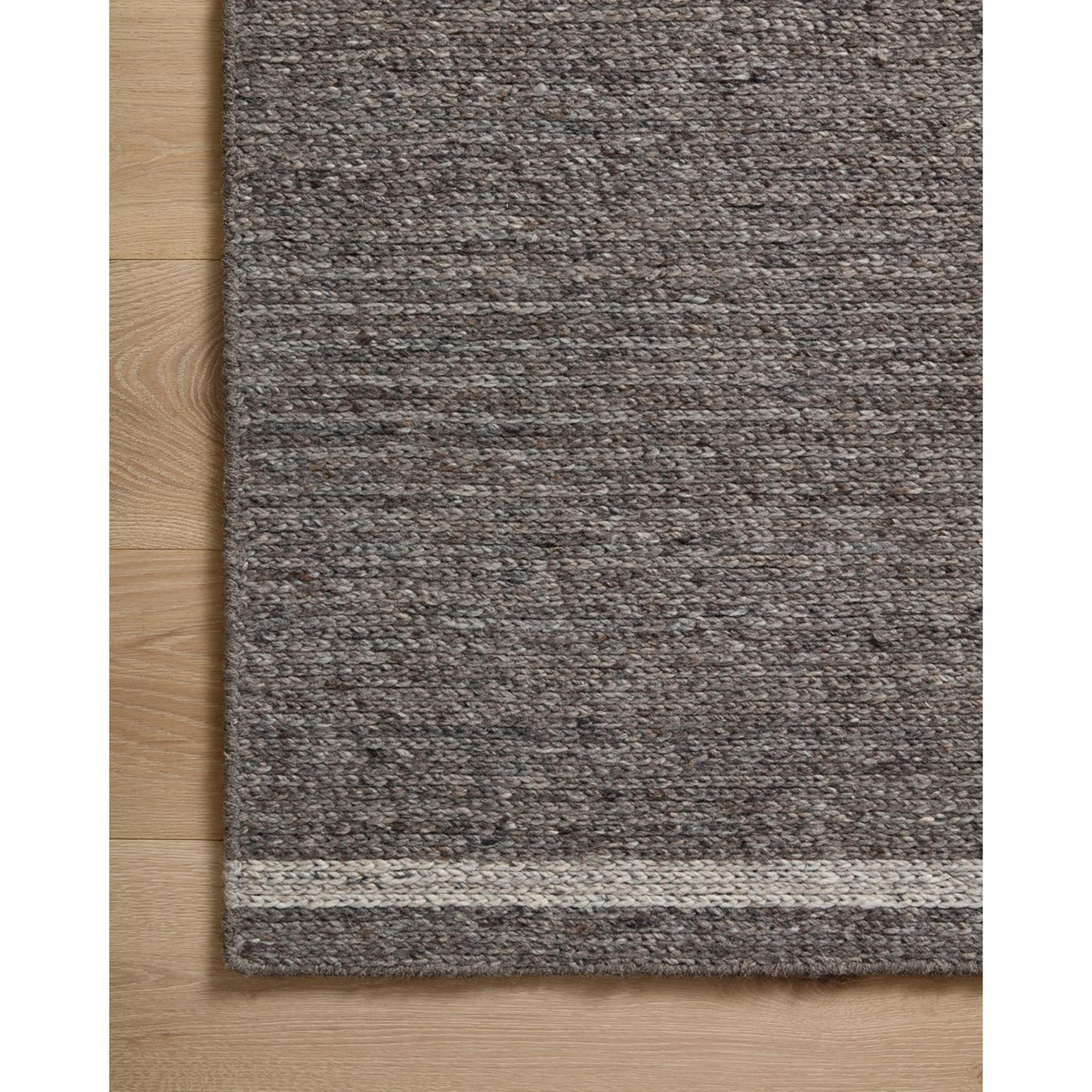 A Magnolia Home Ashby Rug - Narrow Banded with Granite / Silver color