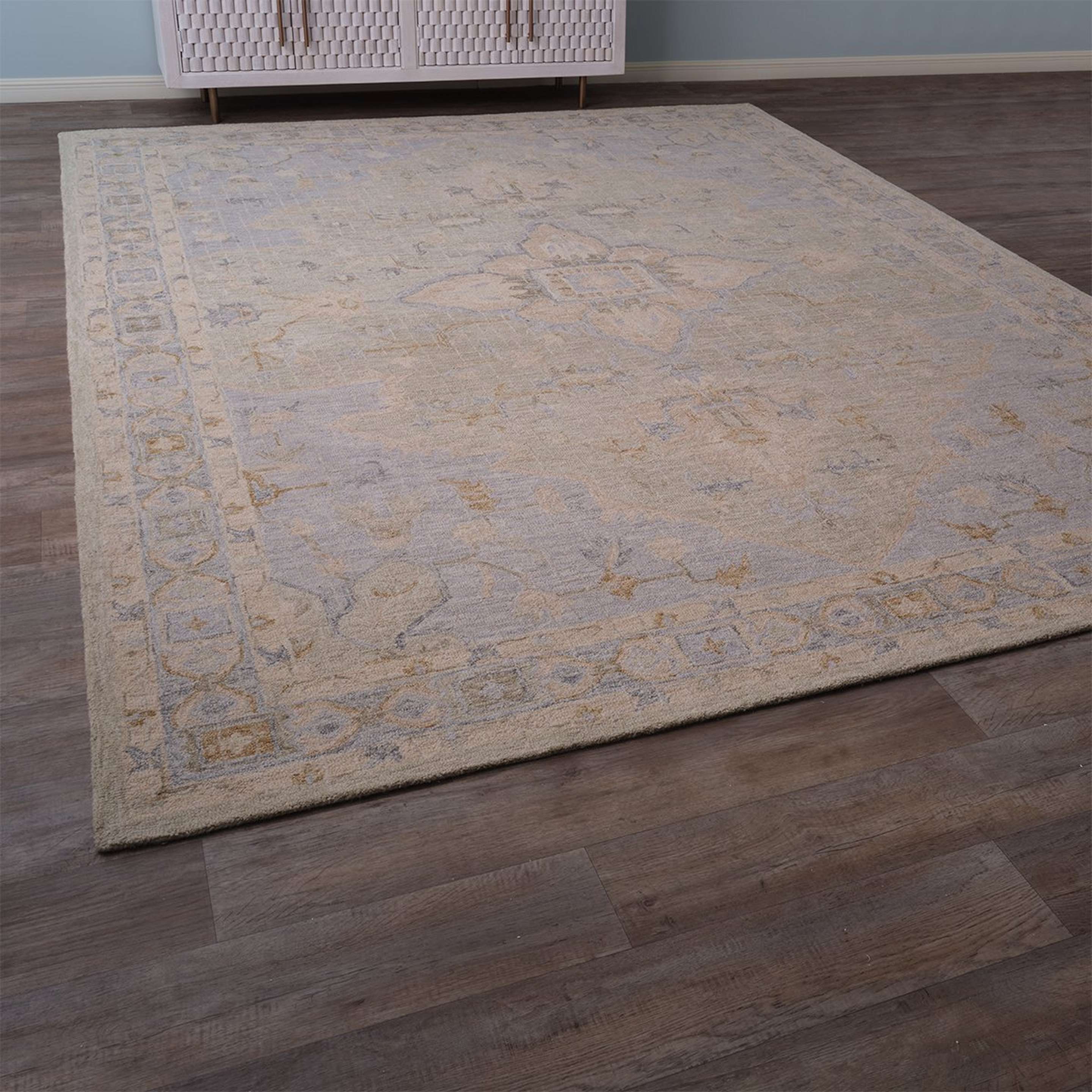 A Borrego Springs Rug with Seafoam Green / Spa color