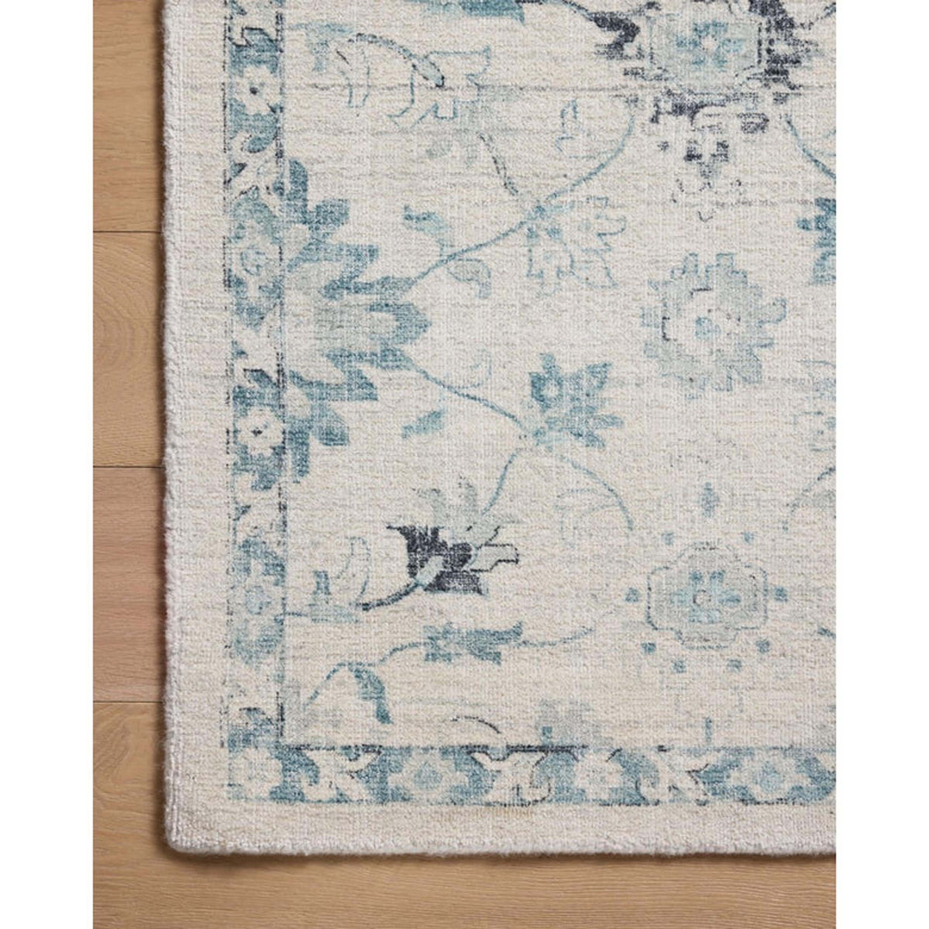 A Backland Hand Woven Rug with Blue / White color