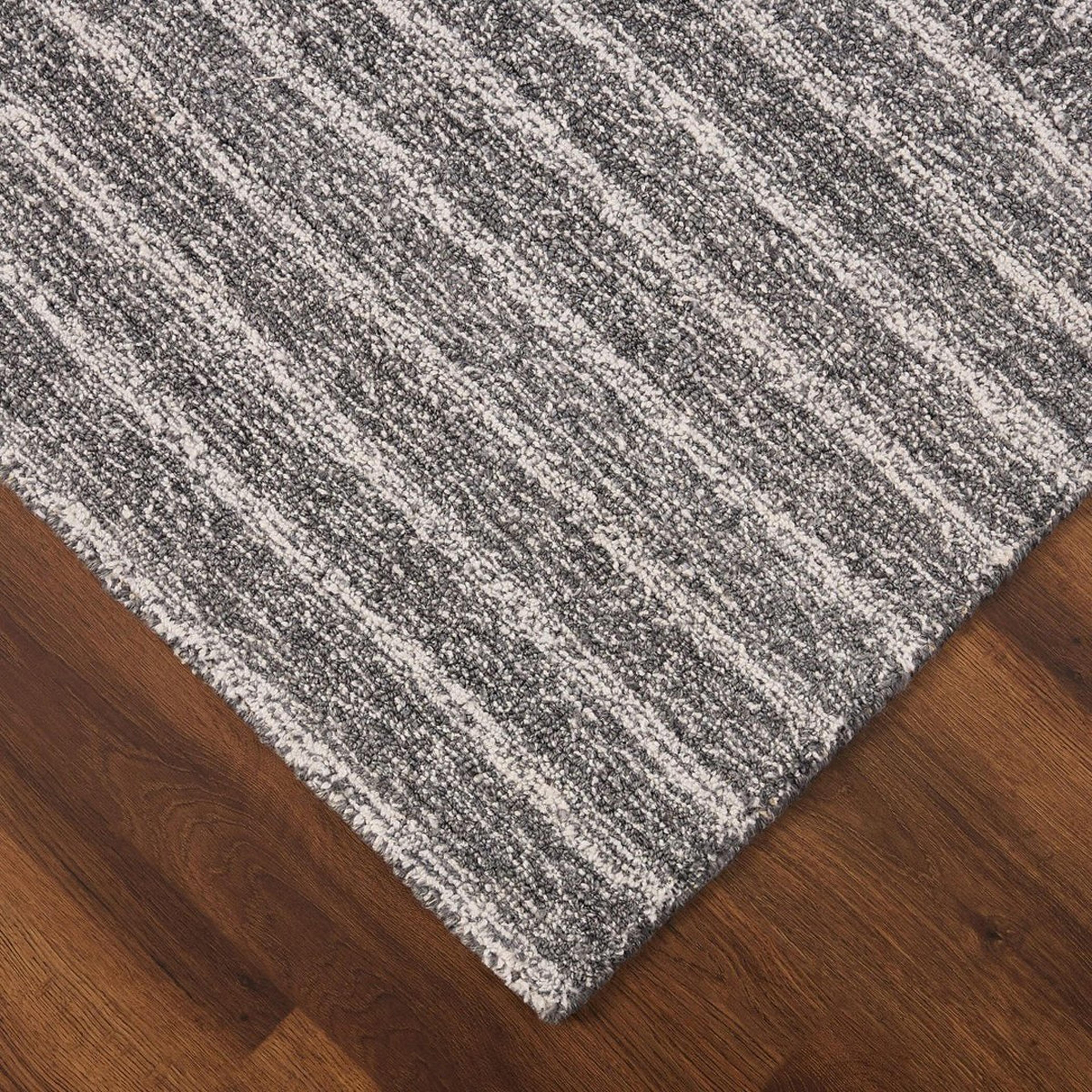 A Hagueman Hand-Hooked Indoor / Outdoor Rug with Blue-Gray color