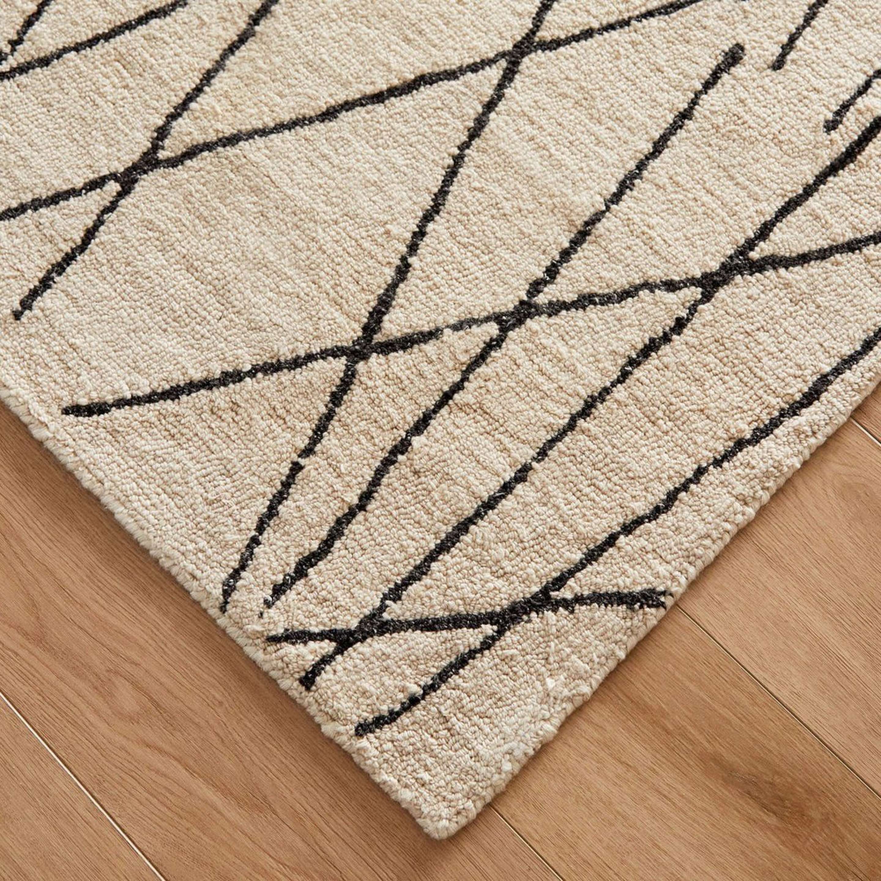 A Xylan Hand-Hooked Indoor / Outdoor Rug with Ivory / Black color