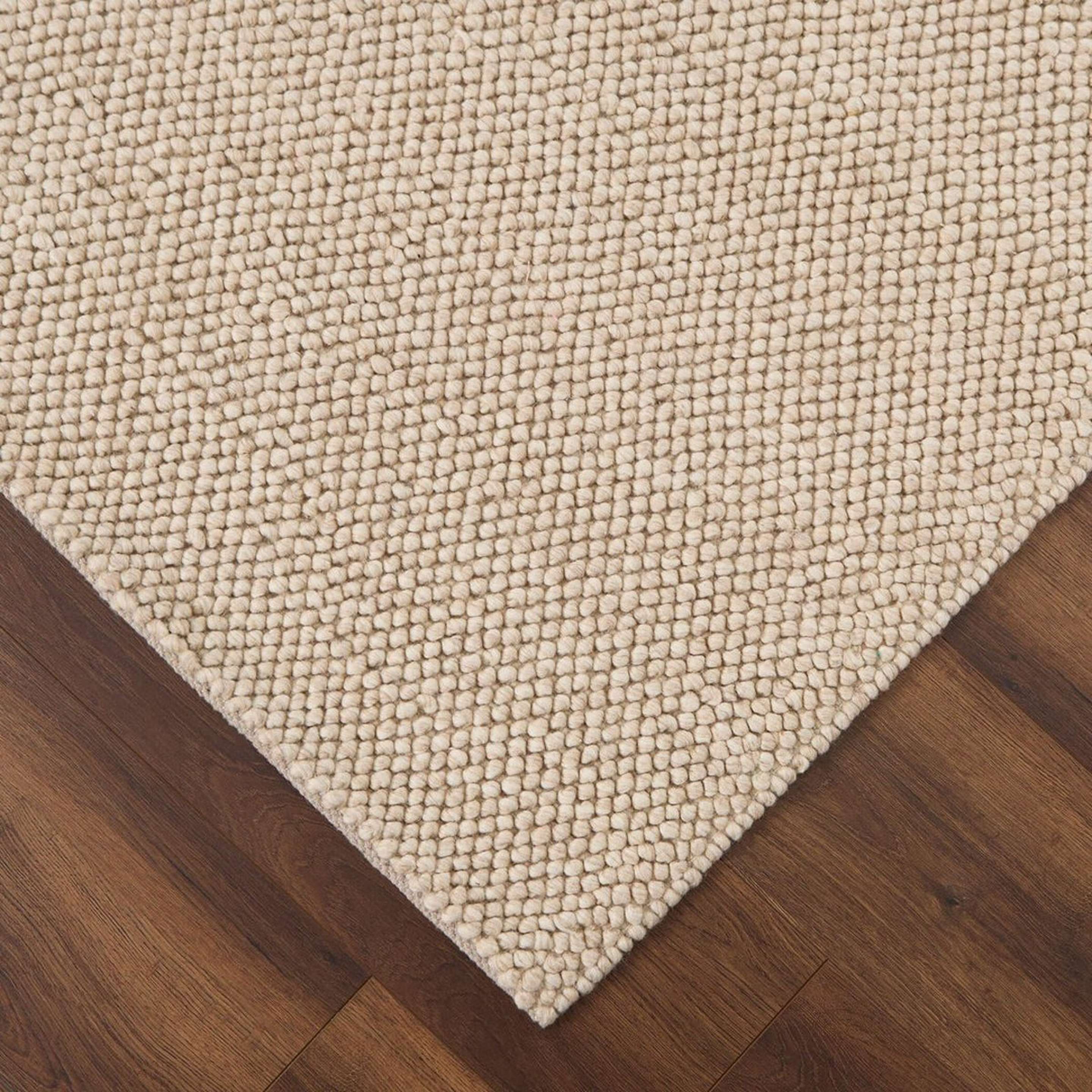 Corner of Ivory Jessa Hand-Hooked Rug