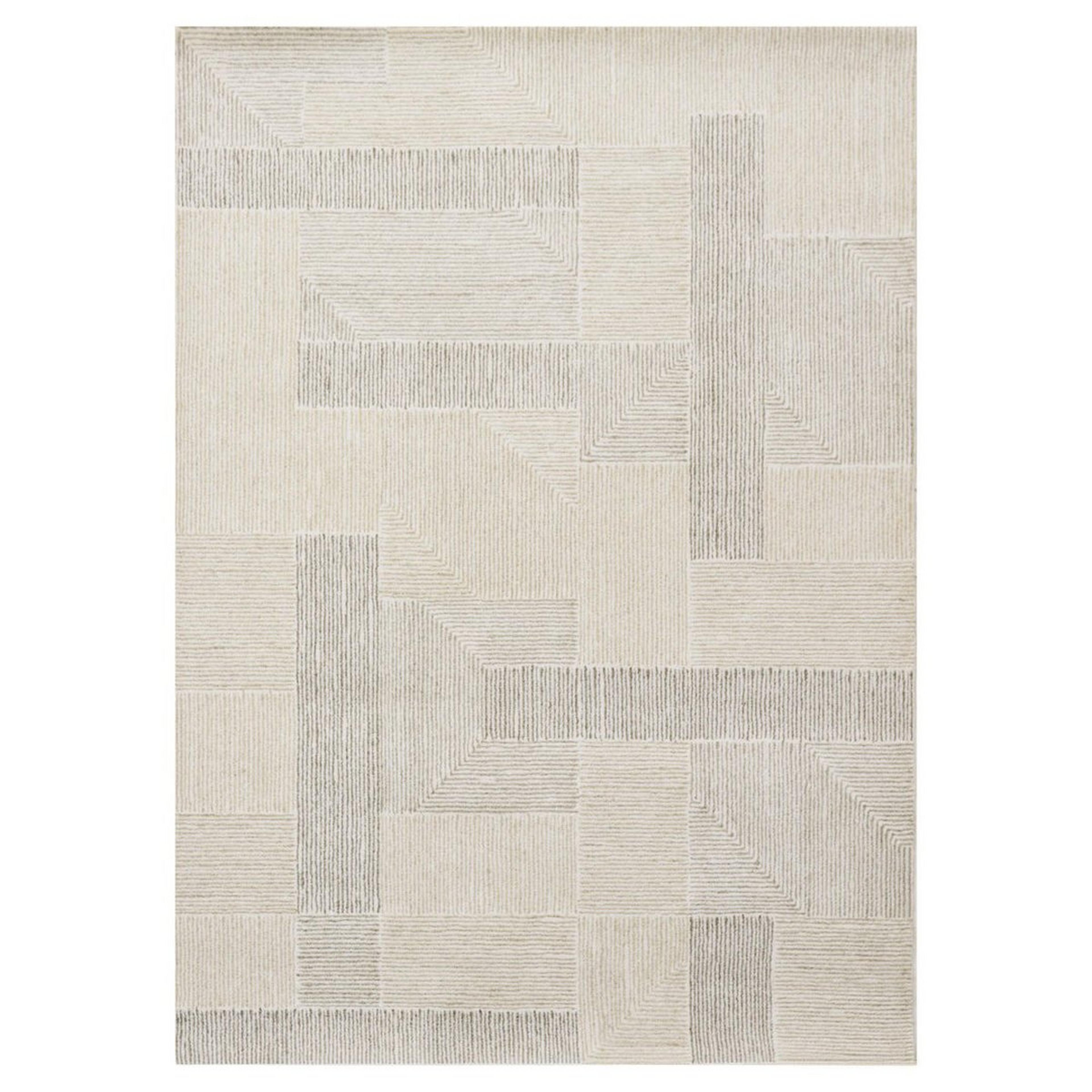 A Dalton Hand-Tufted Rug with Gray / White color