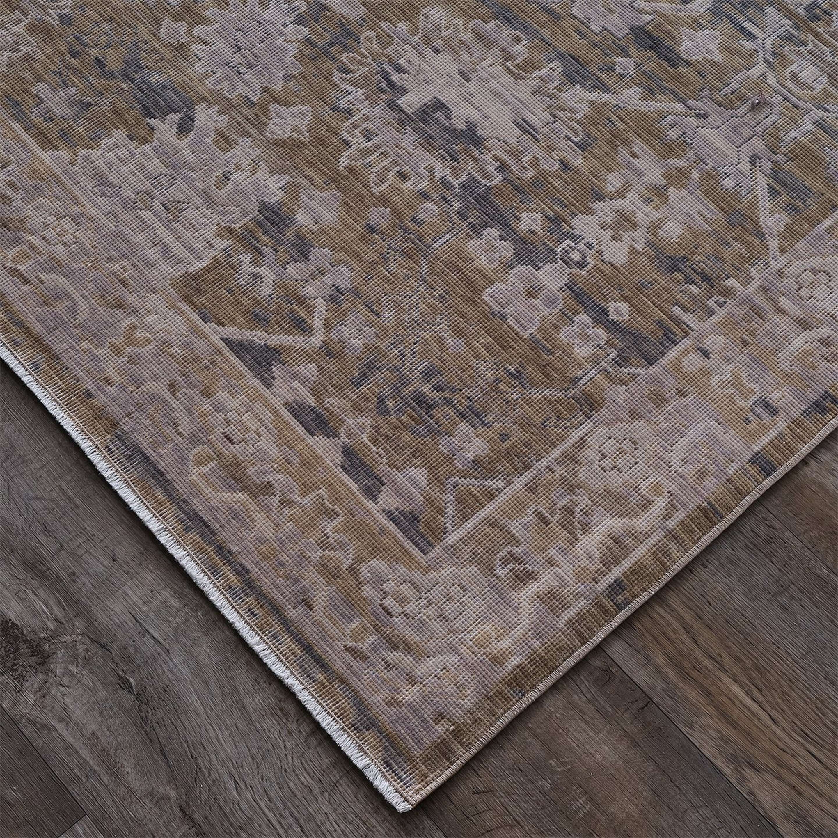 A Flatweave Handmade Rug with Oatmeal color