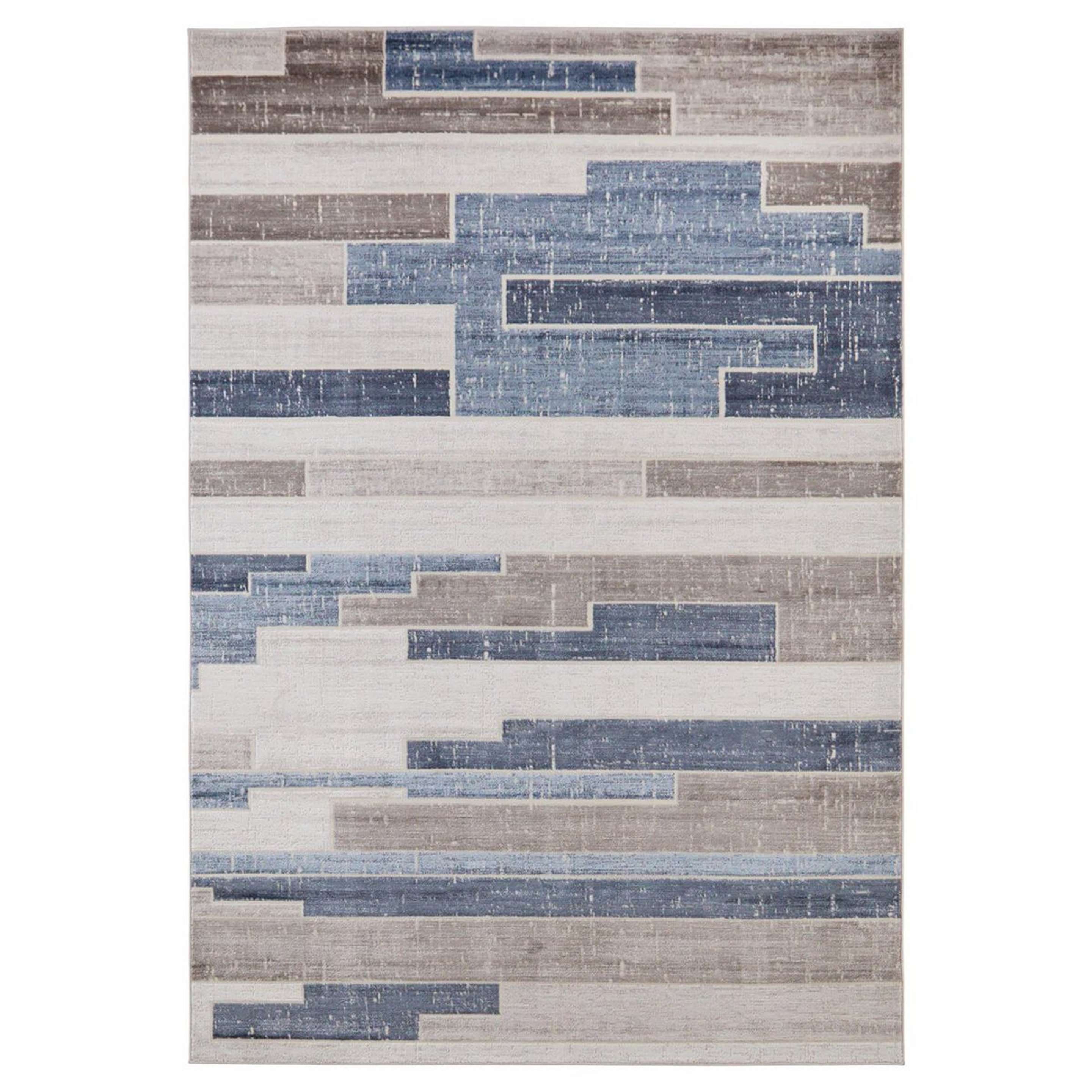 A Brickwork Rug with Blue / Gray / Brown color