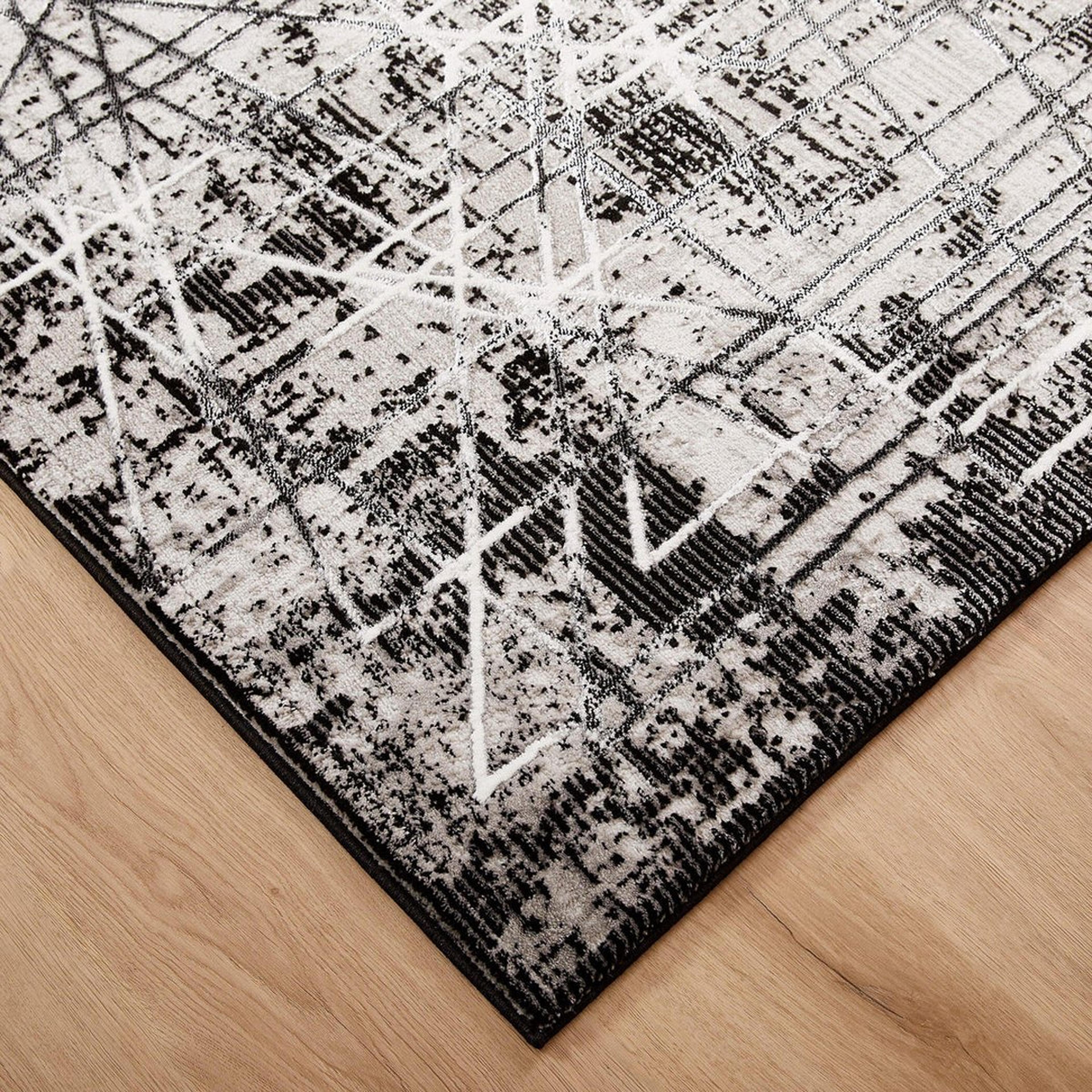 A Twilby Rug with Gray / Black / White color