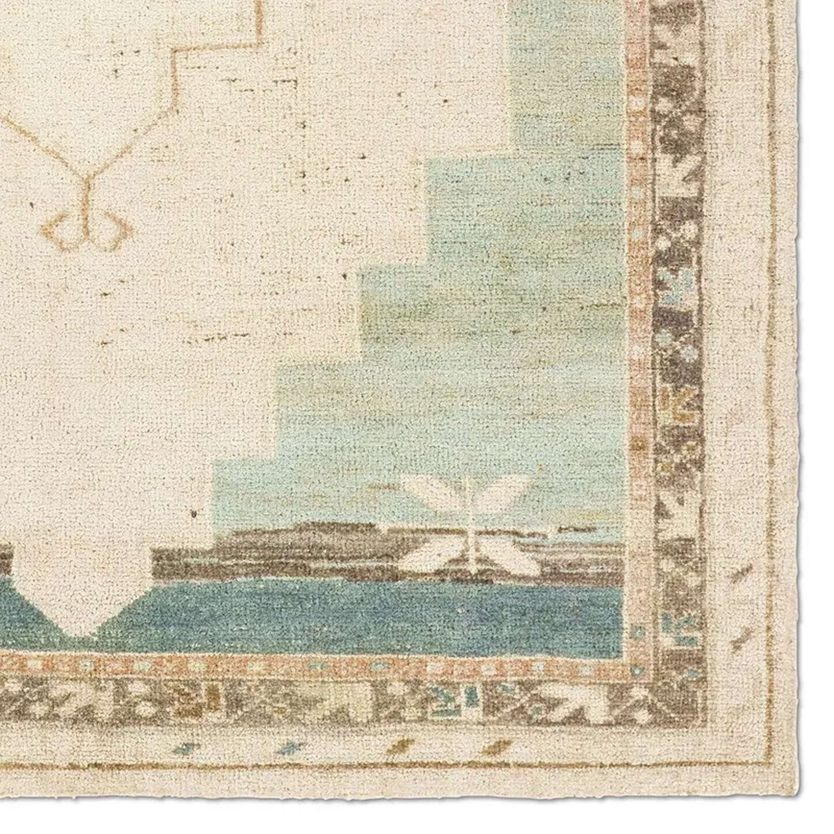 A Mikkola Hand-Tufted Rug with Beige / Green / Blue color