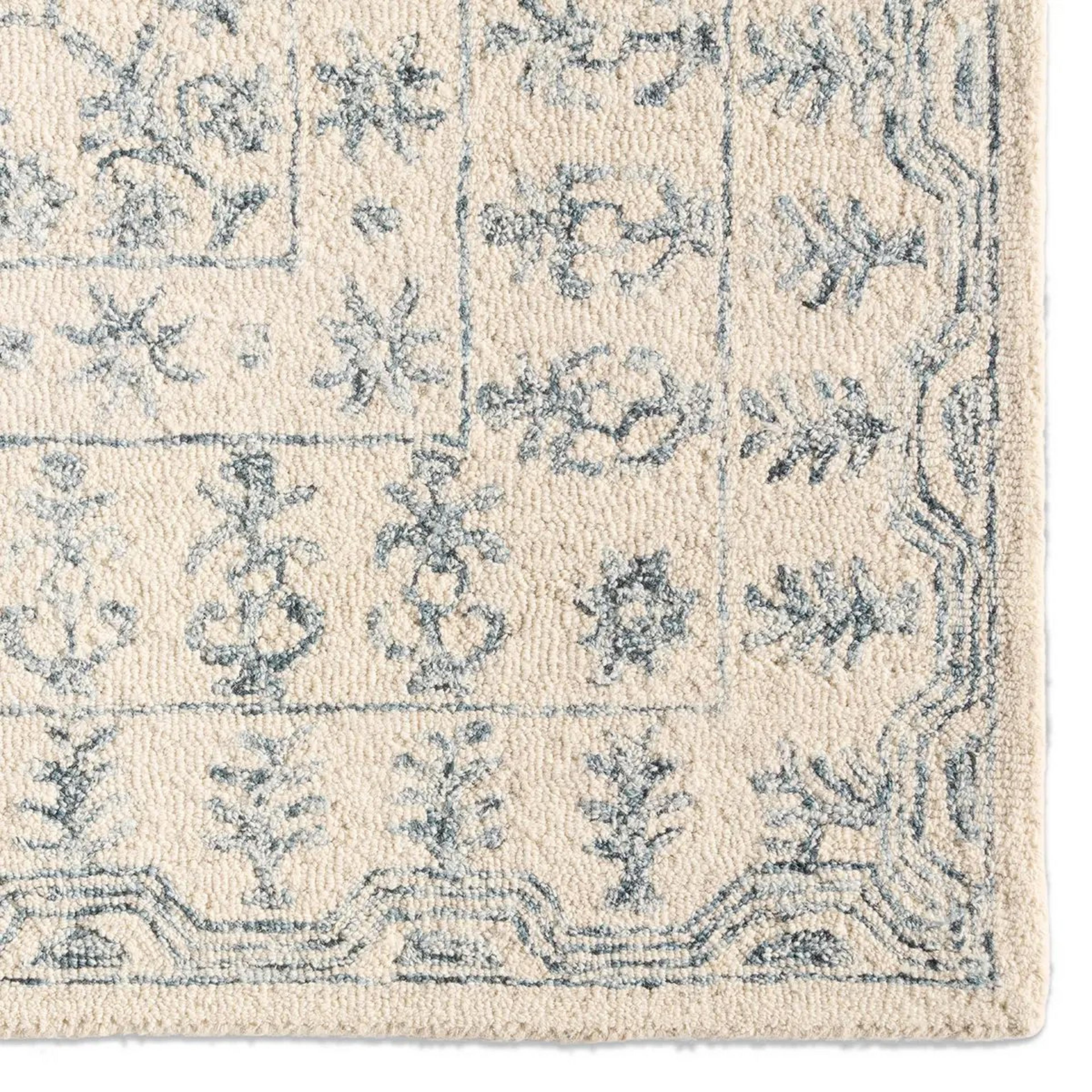 A Cheval Hand-Tufted Rug with Beige / Slate Gray color