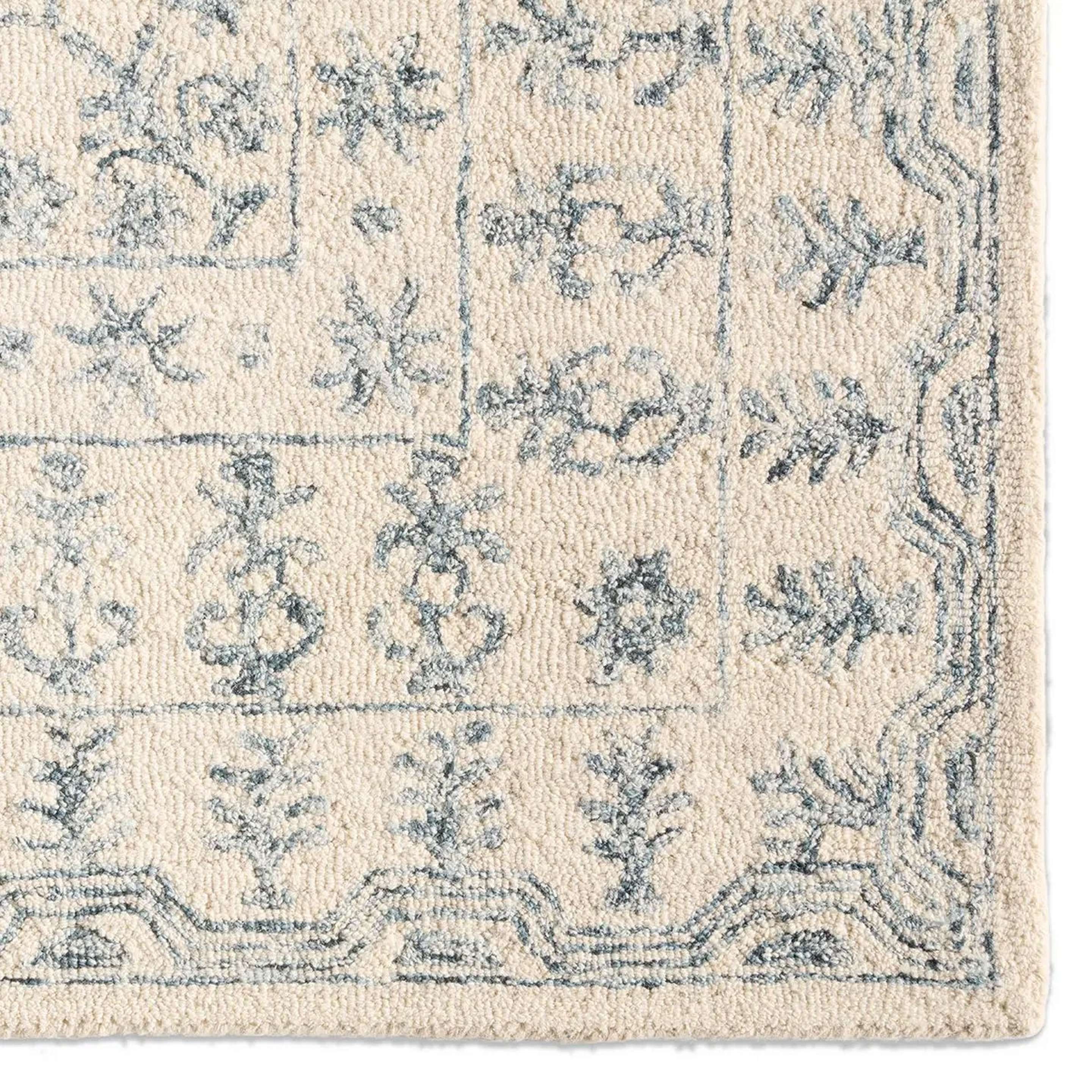 A Cheval Hand-Tufted Rug with Beige / Slate Gray color