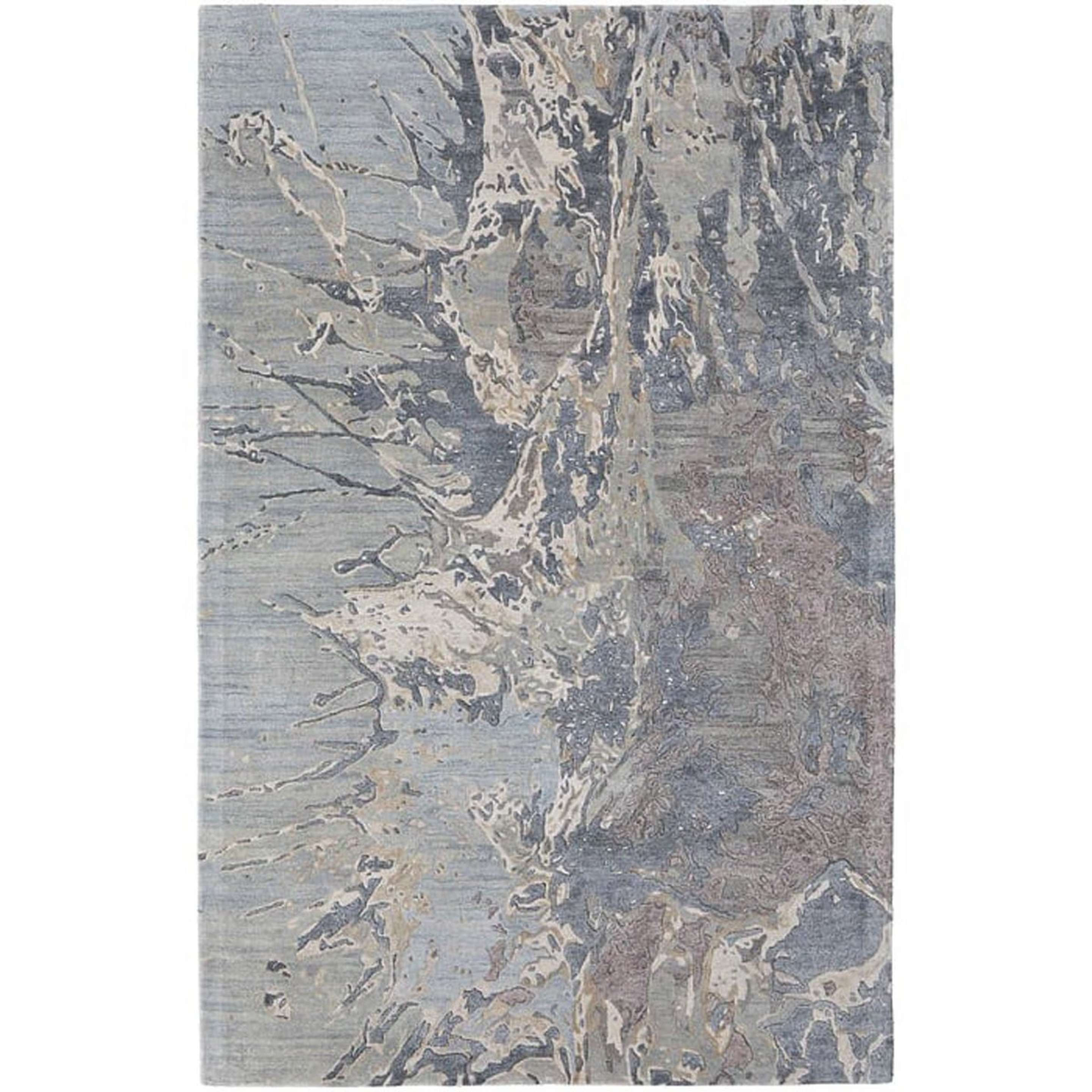 A Novick Hand-Tufted Rug with Blue / Gray color