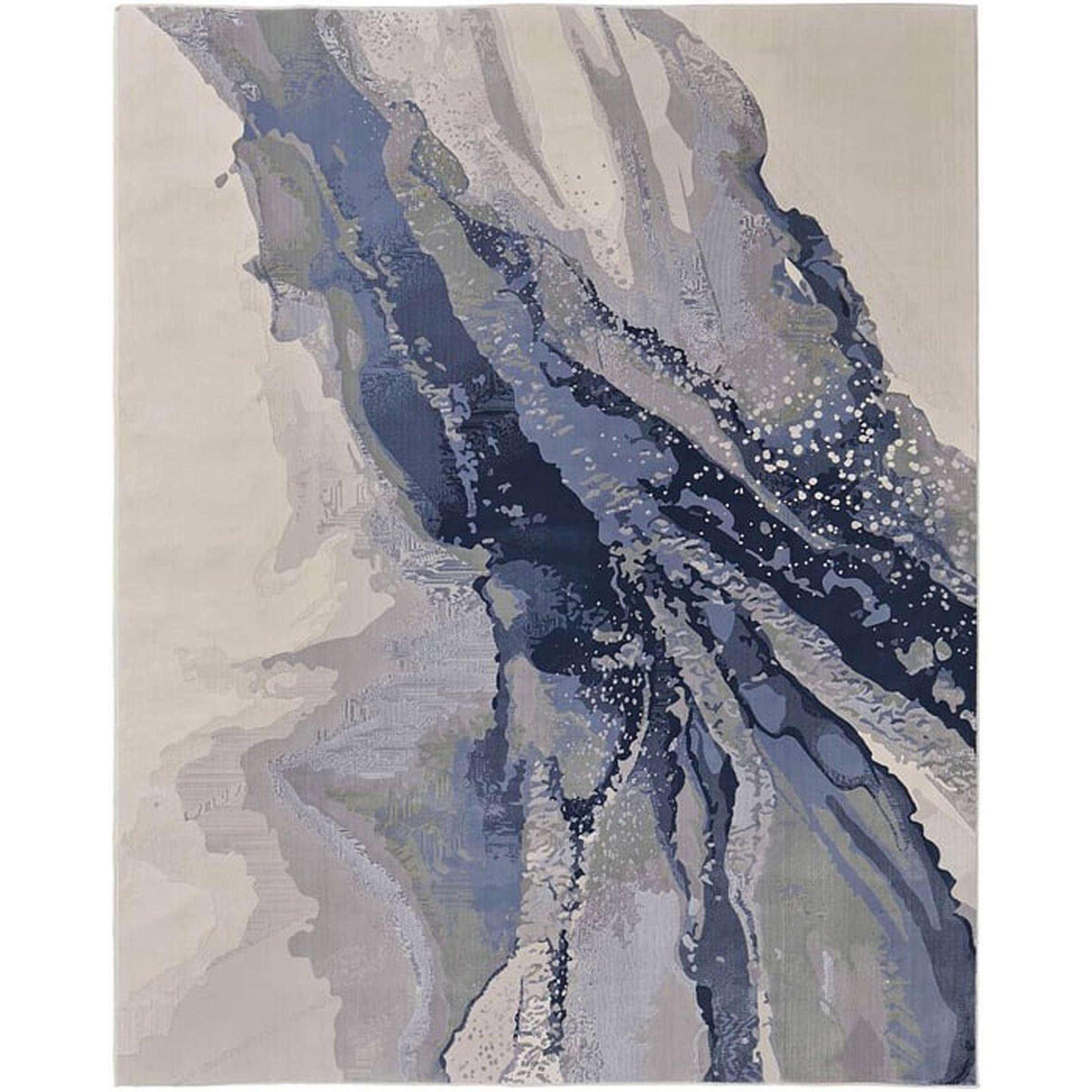 A Thaddeus Rug with Blue / Beige color