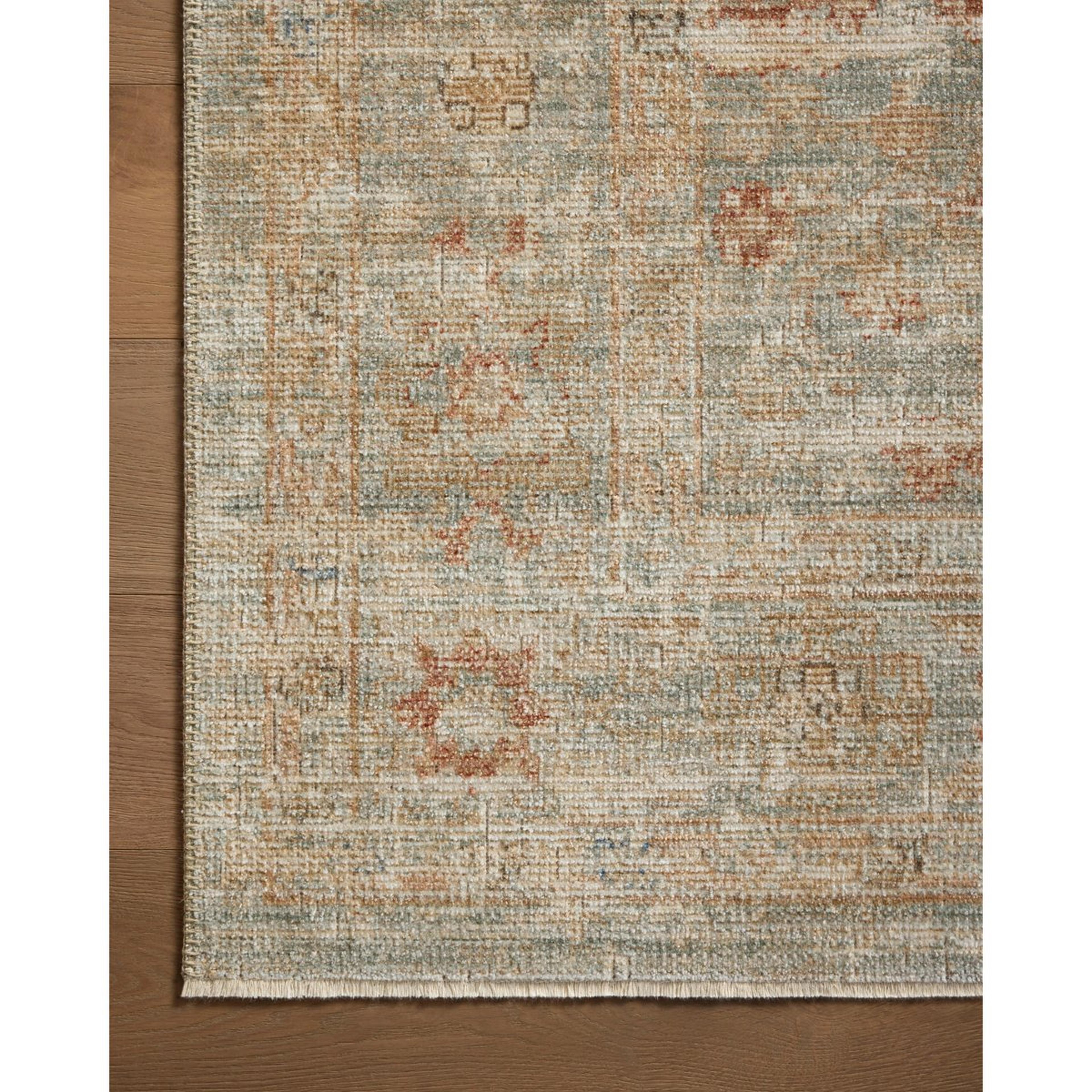 A Randolph Rug with Aqua / Terracotta color