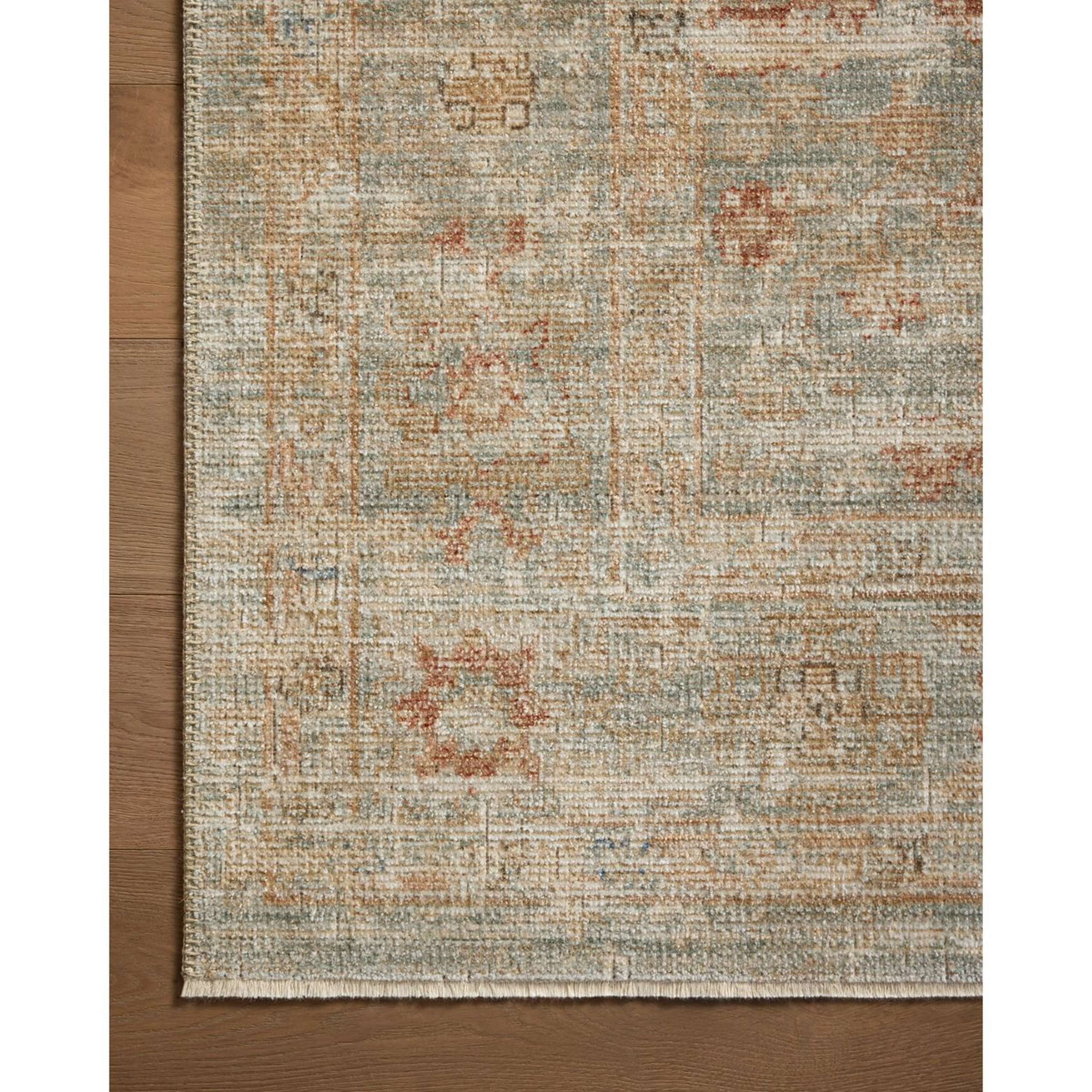 A Randolph Rug with Aqua / Terracotta color