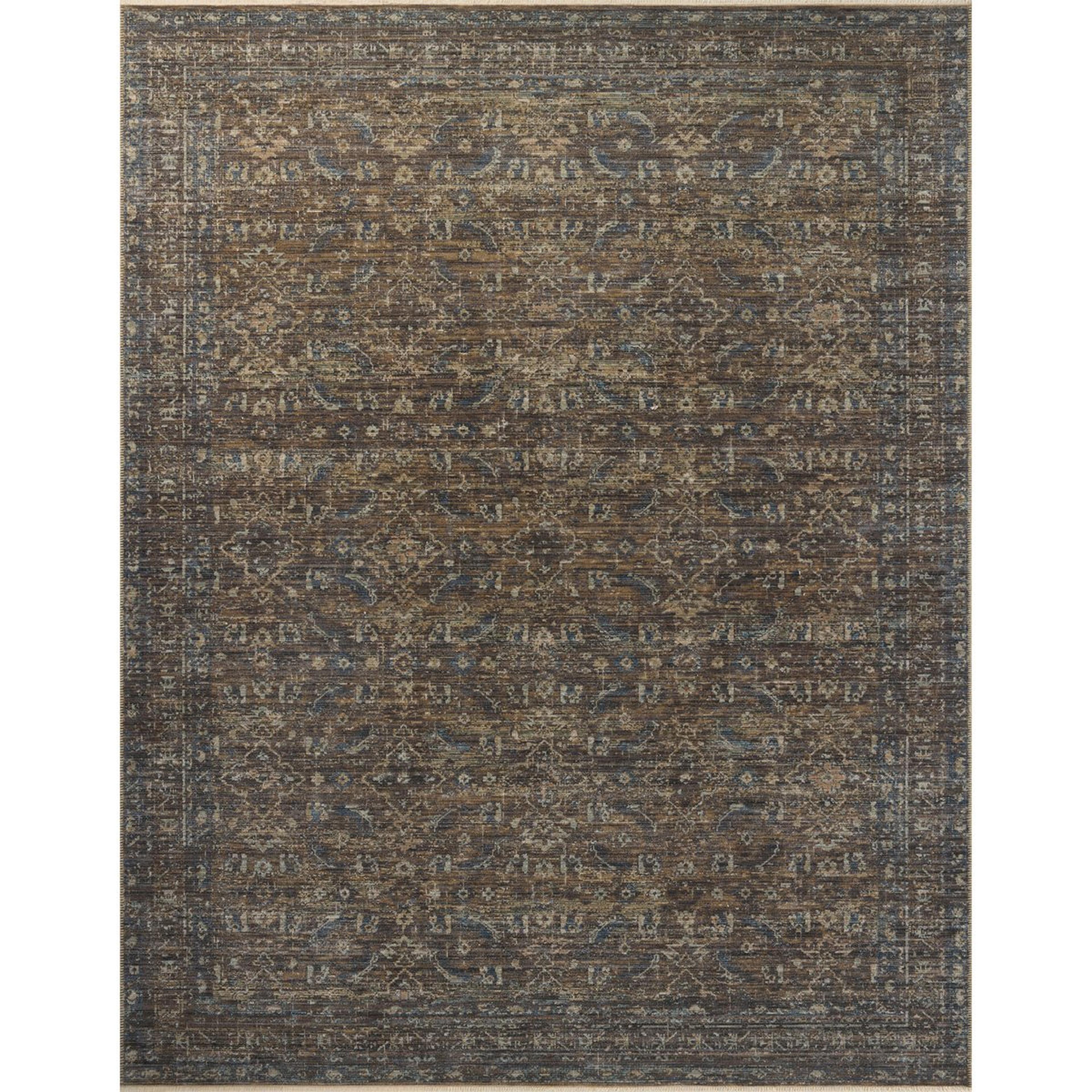 A Thilda Rug with Lagoon / Brown color