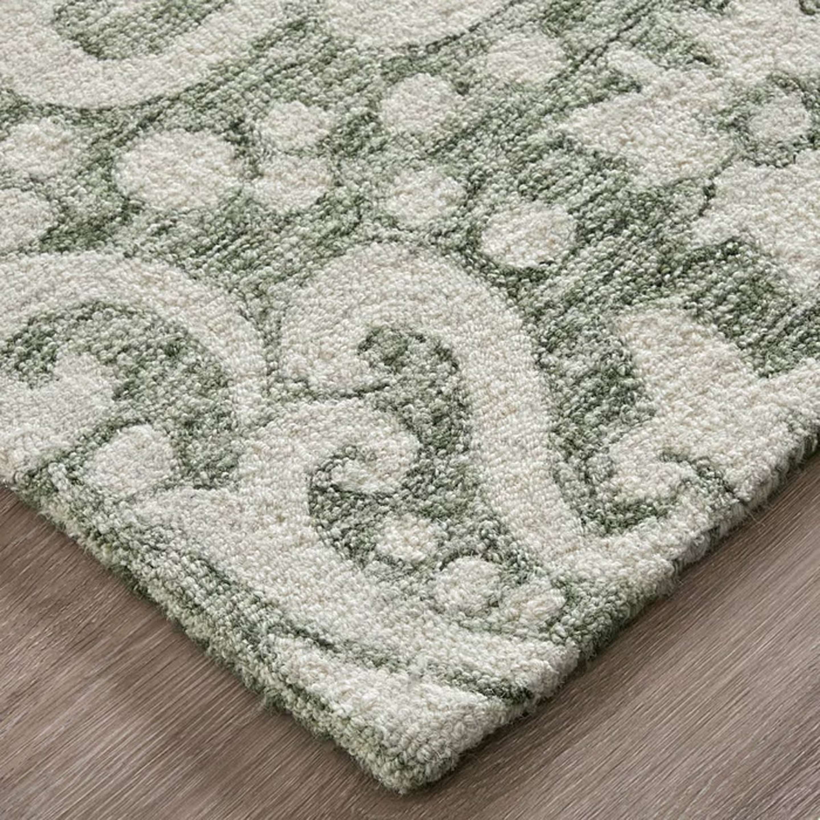 A Avignon Hand-Tufted Rug with Green color