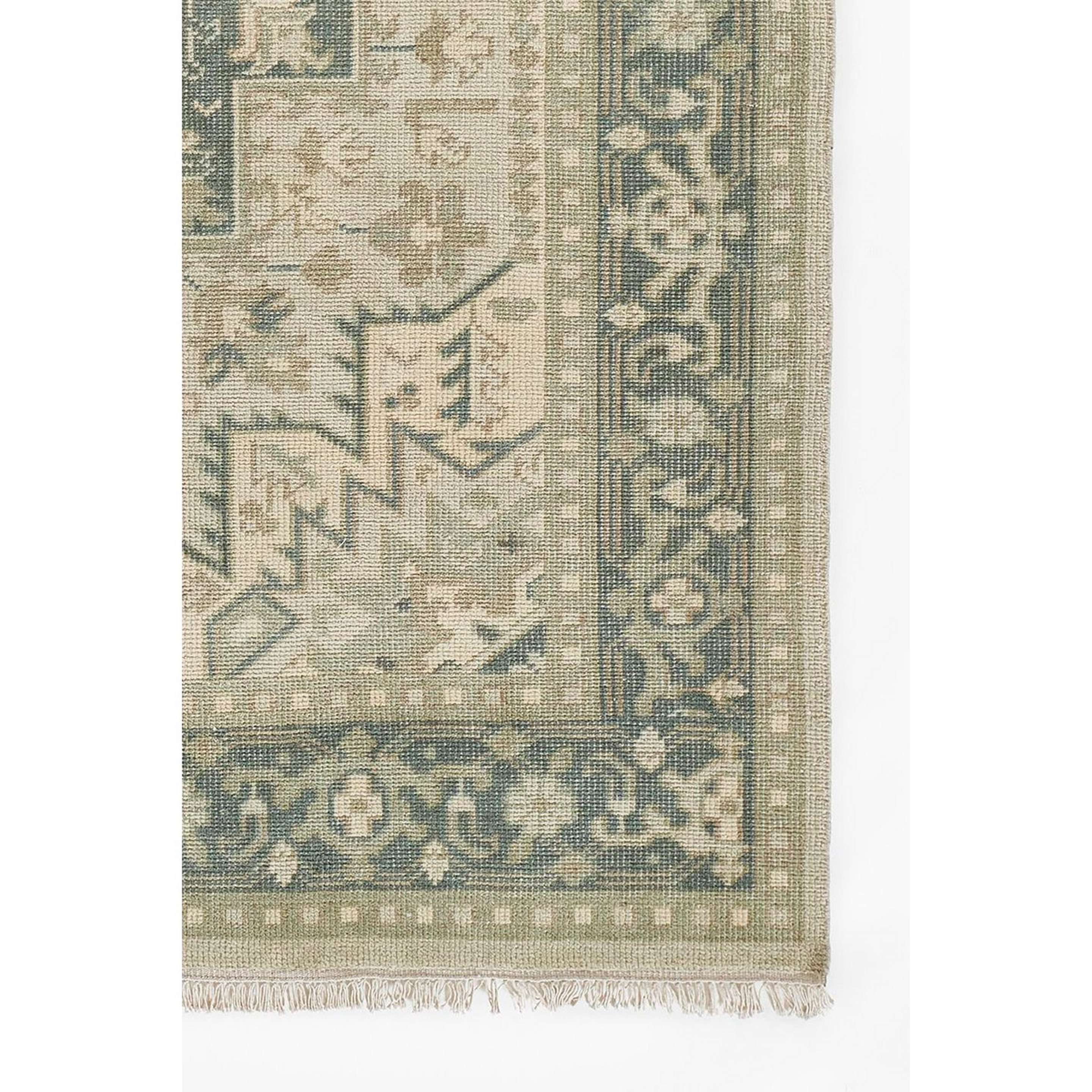 A November Hand-Knotted Rug with Green color