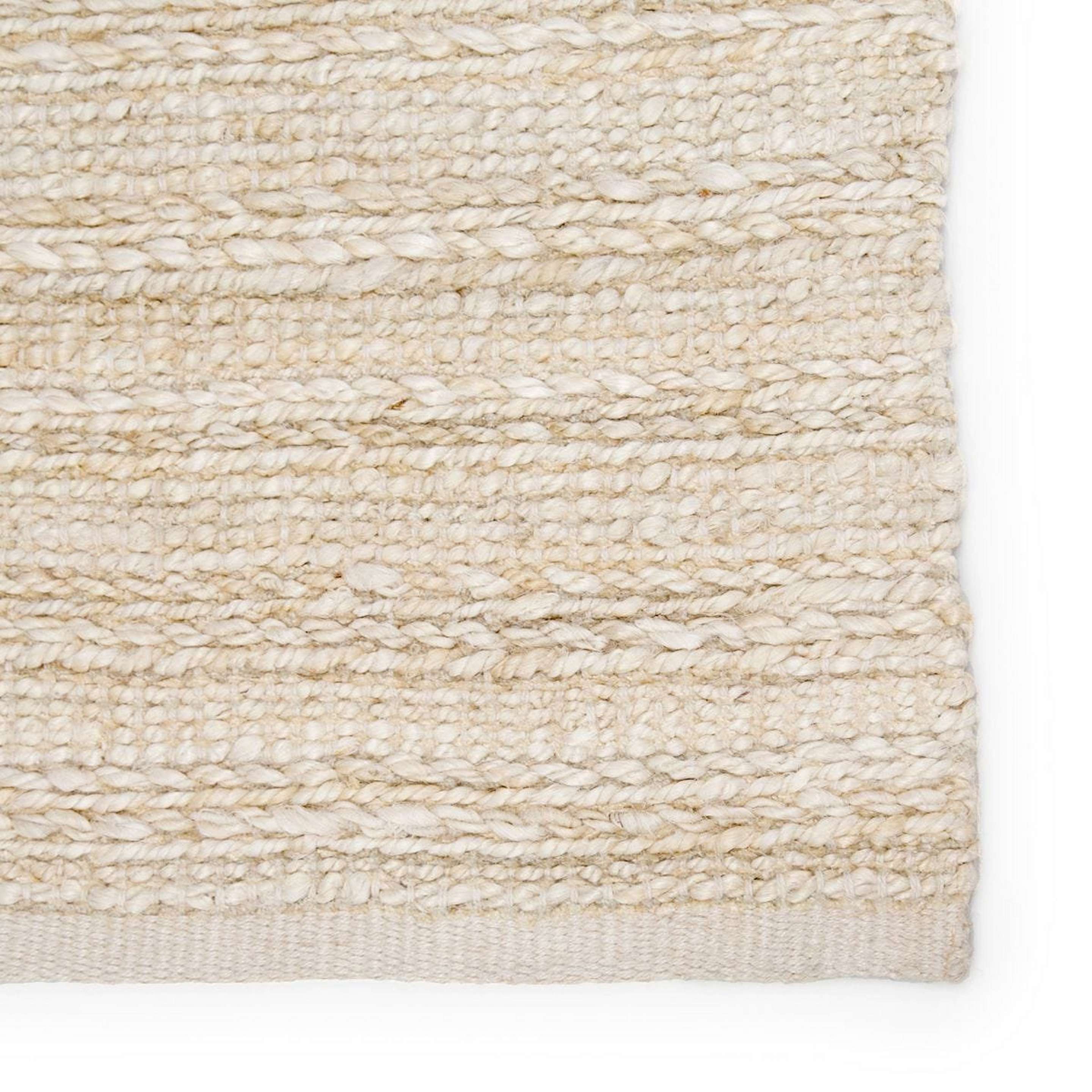 A Chenille Tweed Texture Rug with Ivory on Natural color