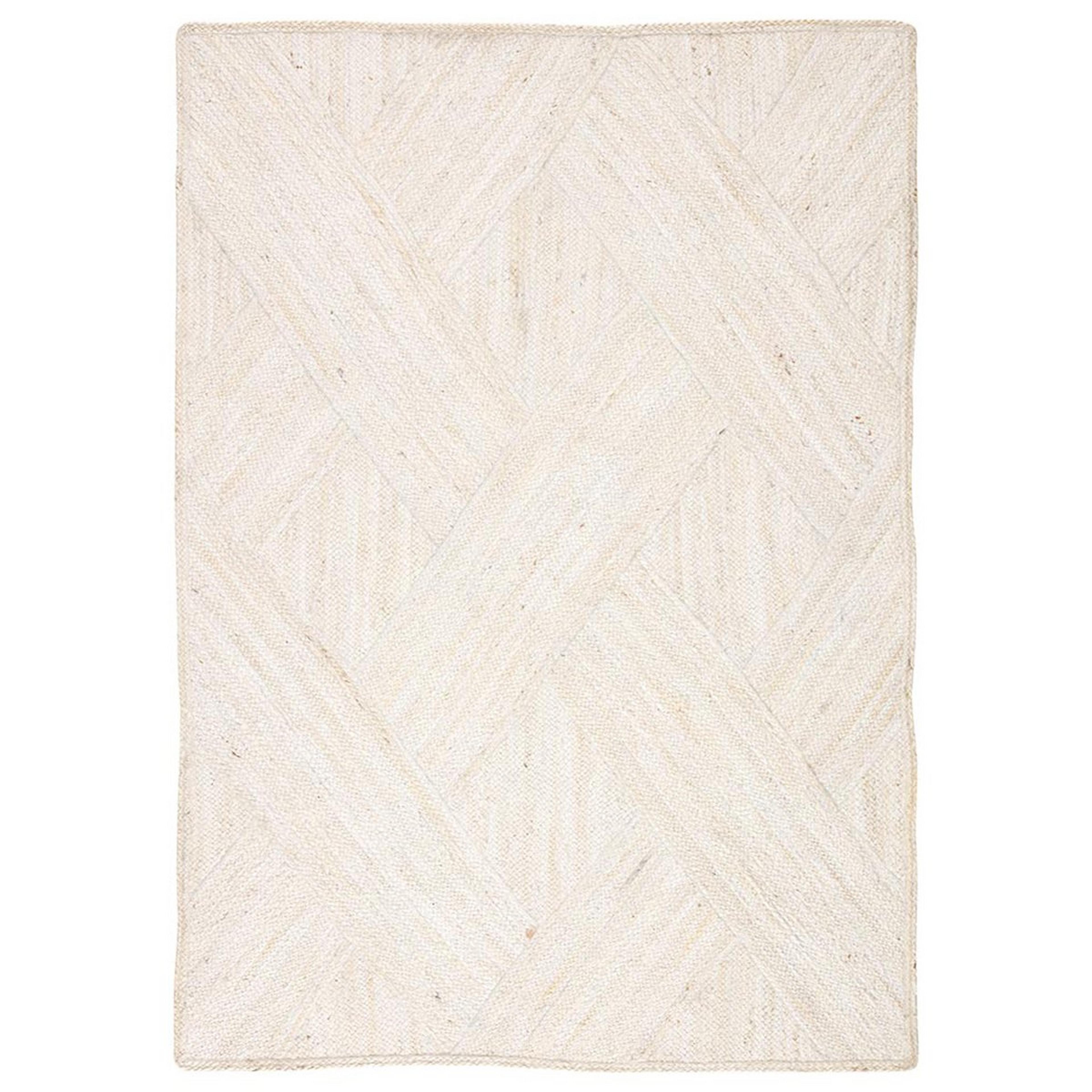 A Crossed Construct Handwoven Rug with Ivory color