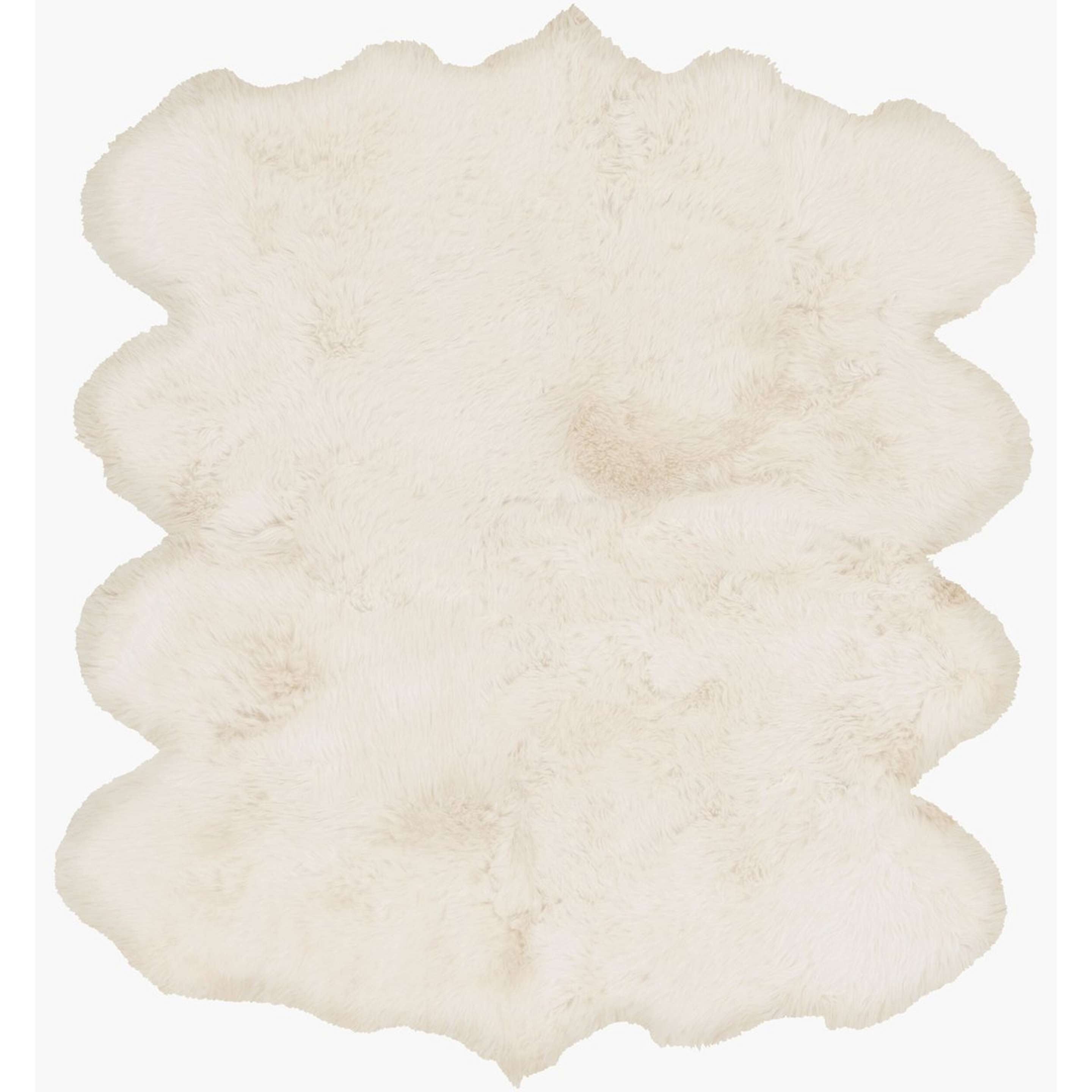A Natural Sheepskin Rug with Natural Ivory color