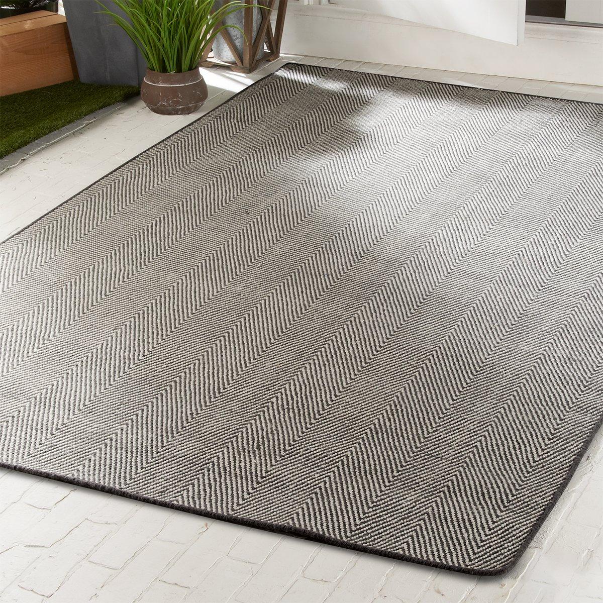 4' X 6' Chevron Modern Concentric Squares Indoor/outdoor Area Rug