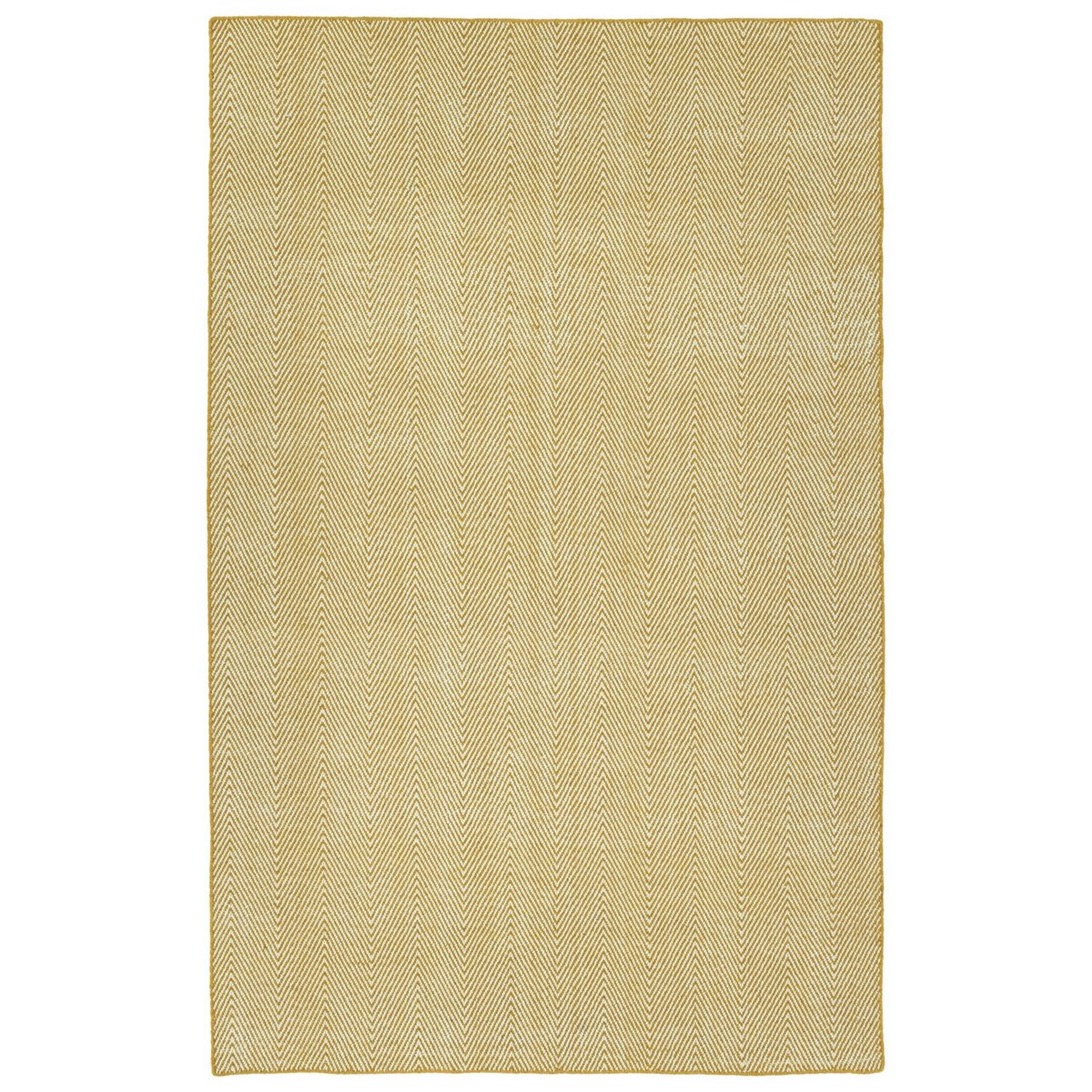 A Sophisticated Chevron Indoor / Outdoor Rug with Sunflower color