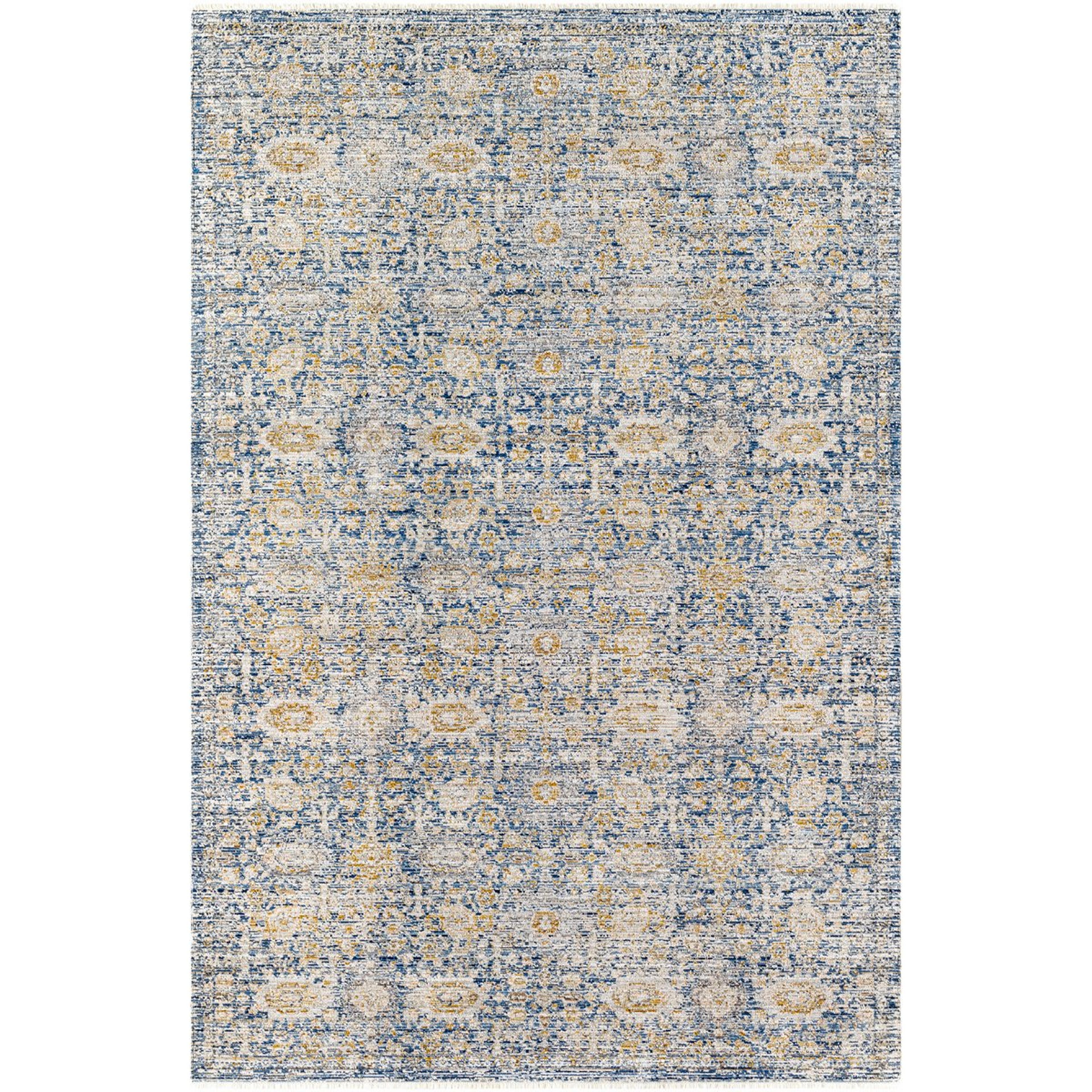 A Laurie Washable Indoor / Outdoor Rug with Navy / Taupe / Gray / Charcoal / Brown color