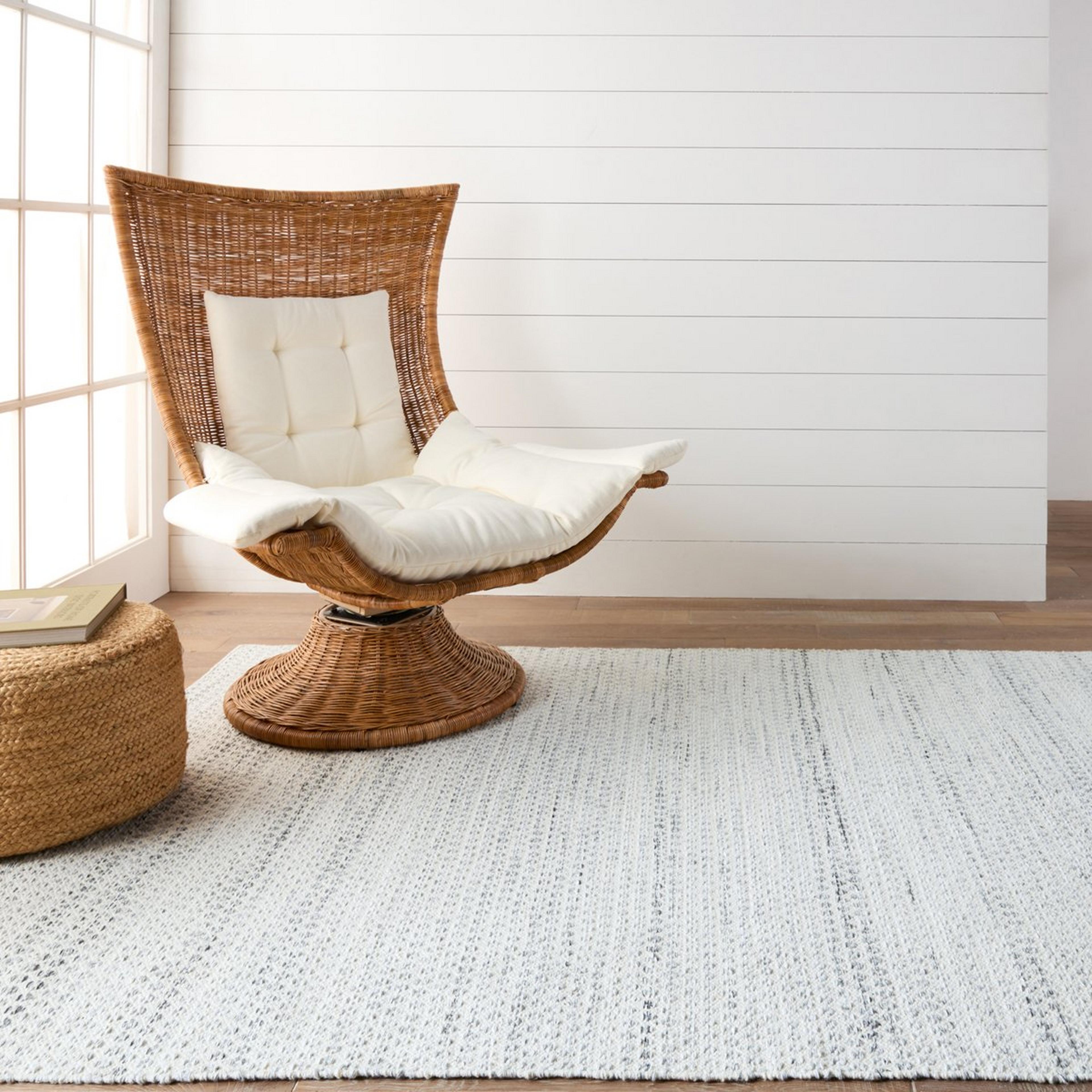 A Gerry Handwoven Indoor / Outdoor Rug with Cream / Silver Slate / Gray color