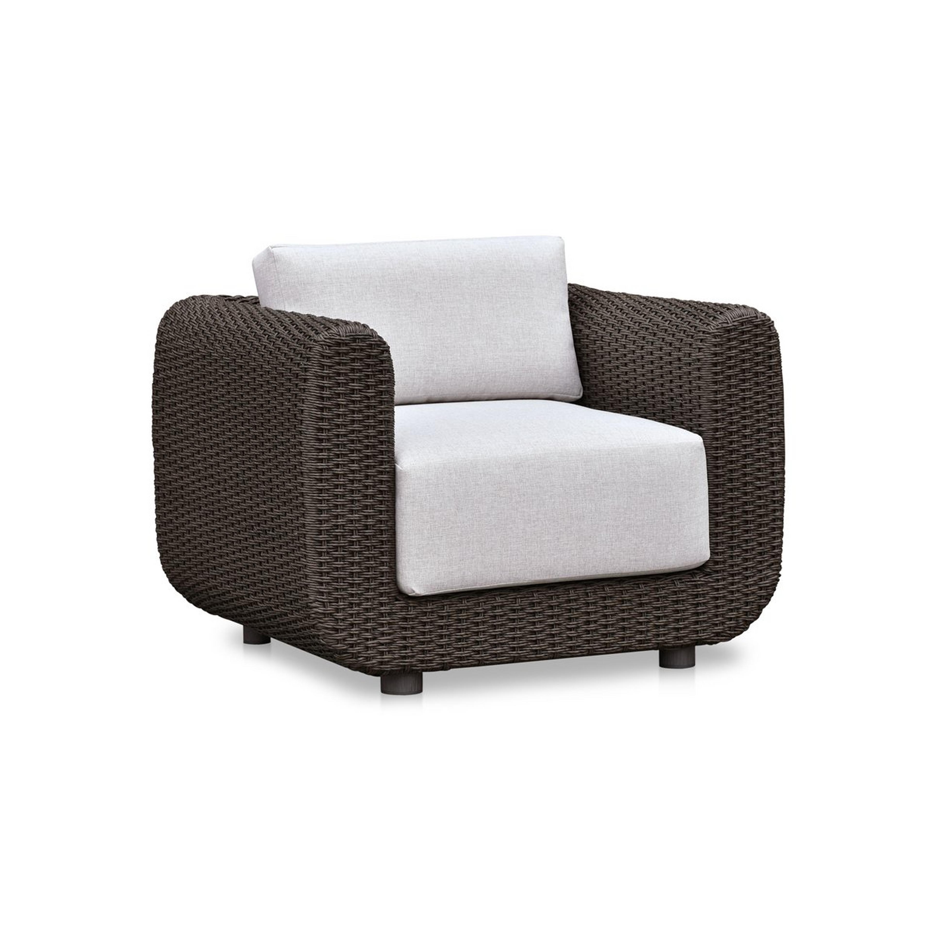 A Bertram Outdoor Accent Chair with Dark Brown / White color