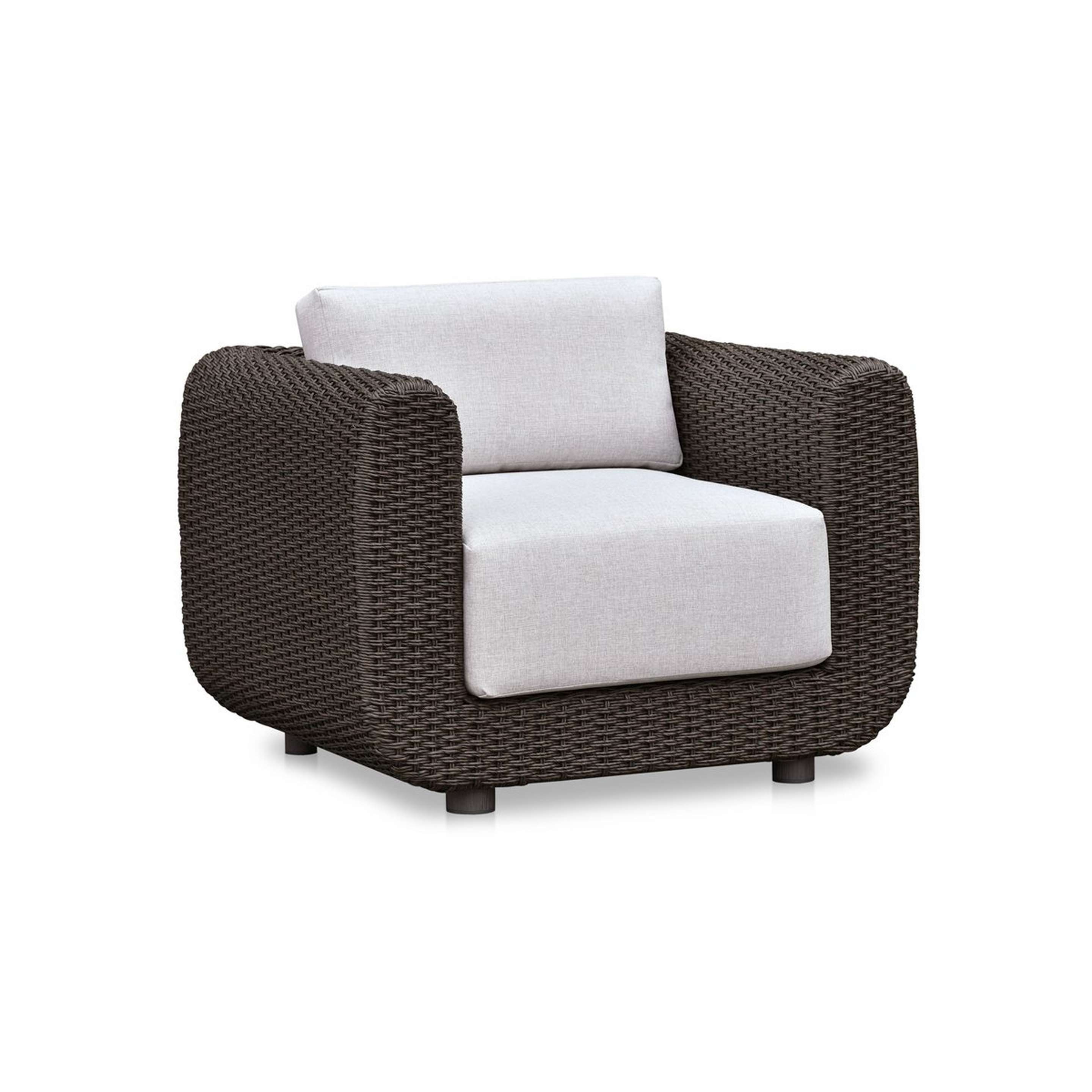 A Bertram Outdoor Accent Chair with Dark Brown / White color