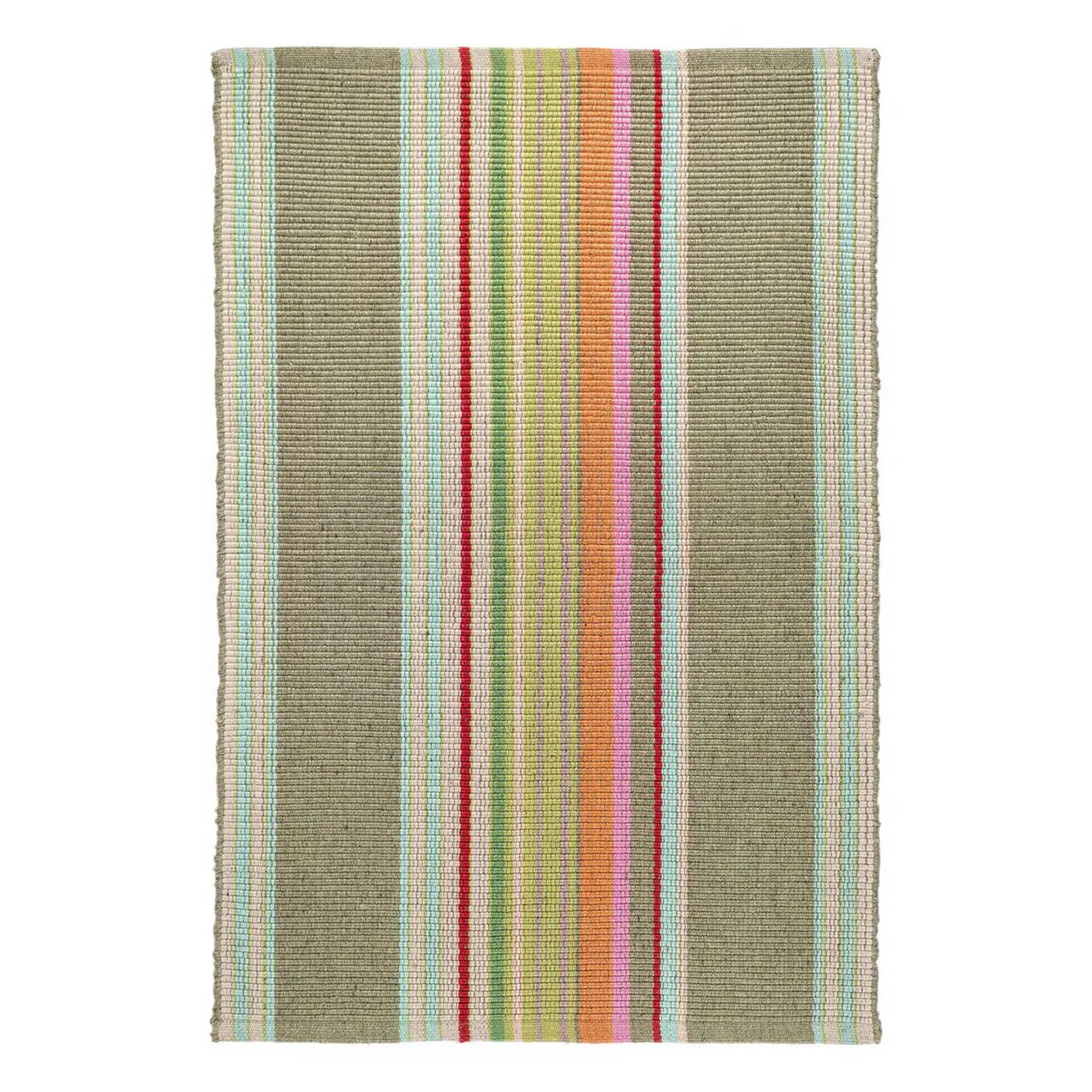 A Holwick Handwoven Indoor / Outdoor Rug with Taupe / Orange / Pink / Green / Rust color