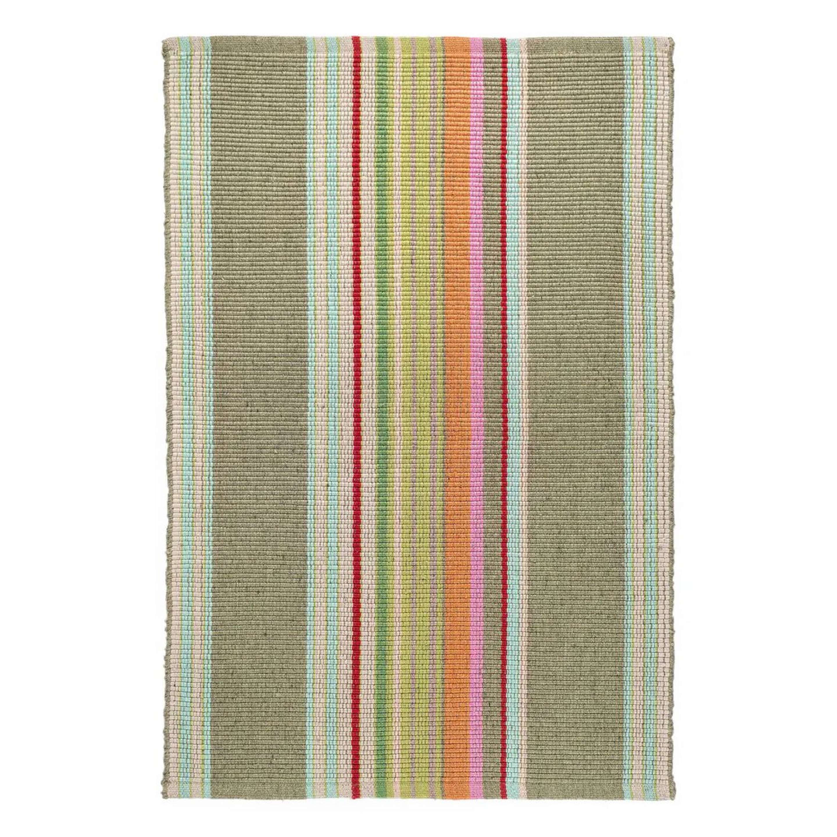 A Holwick Handwoven Indoor / Outdoor Rug with Taupe / Orange / Pink / Green / Rust color