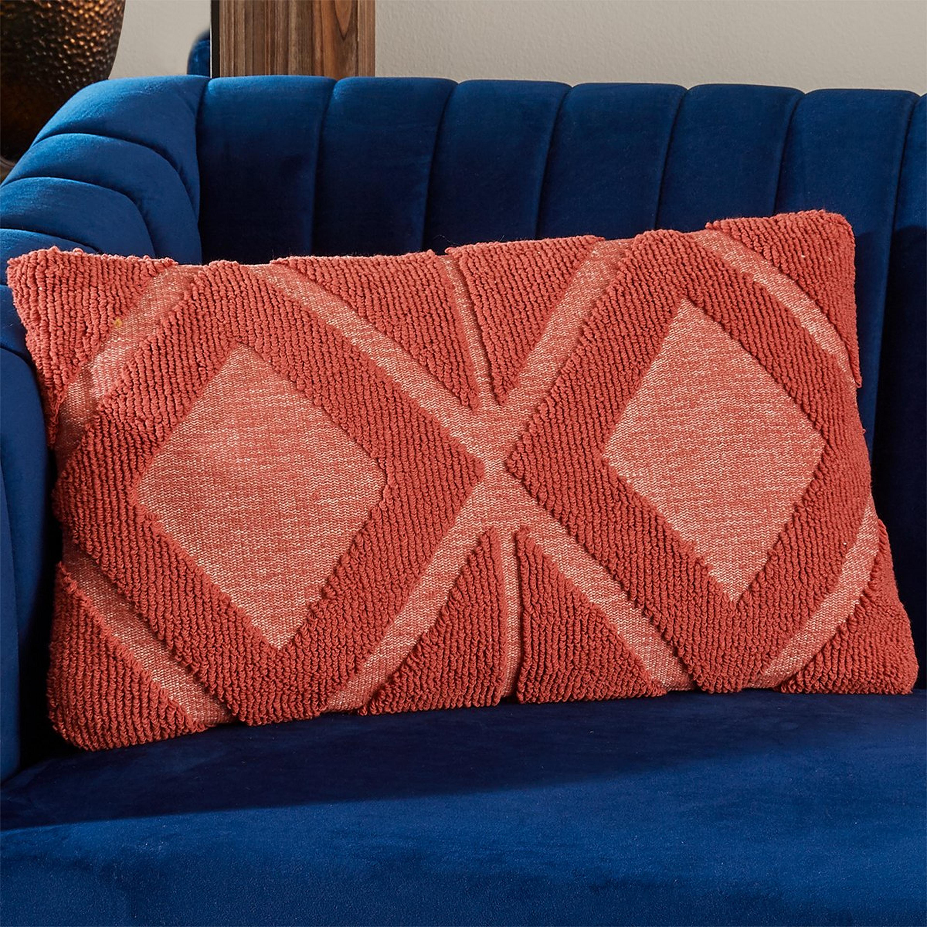 A Diamond Spice Pillow with Coral color