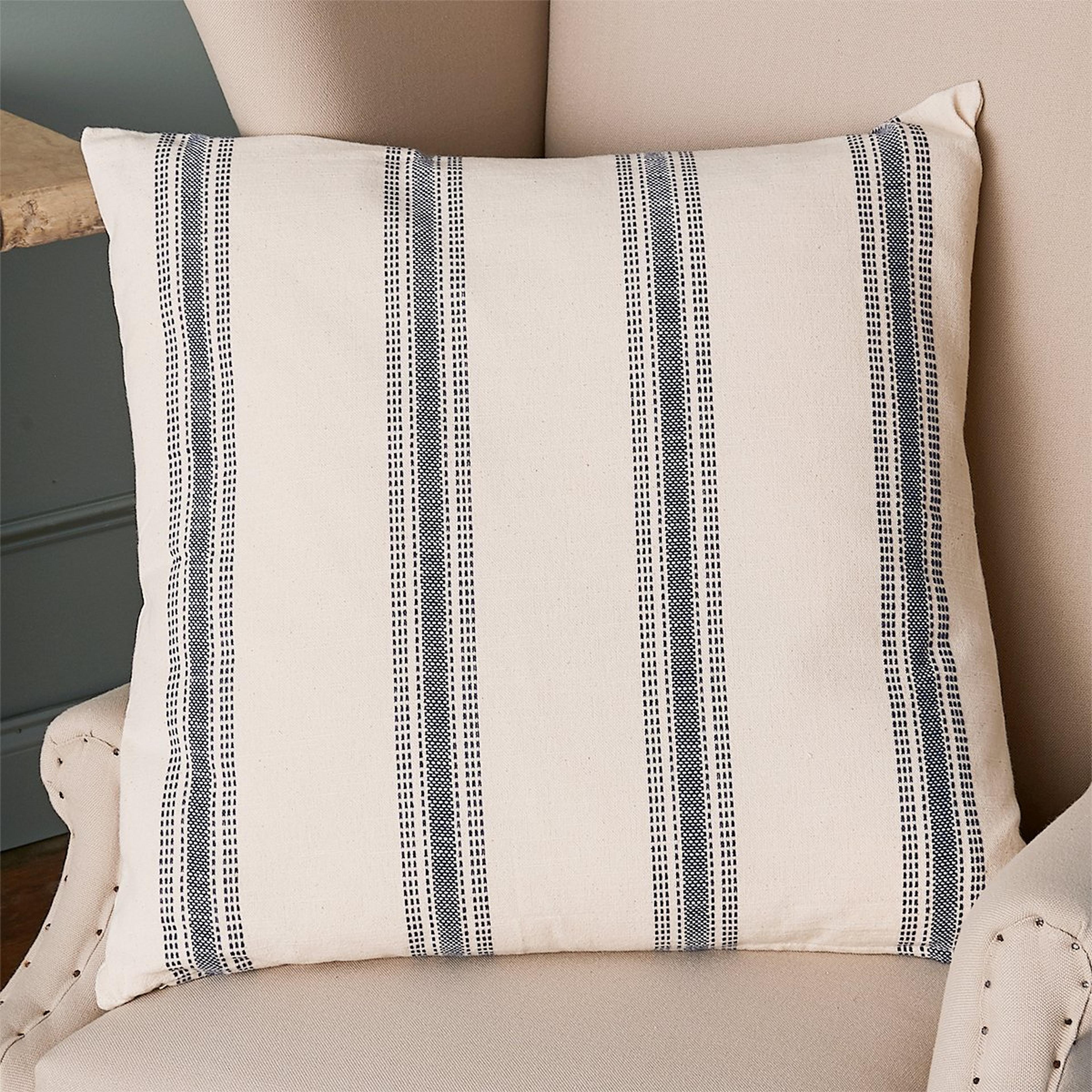 A Dashing Stripes Pillow with Ivory / Blue color