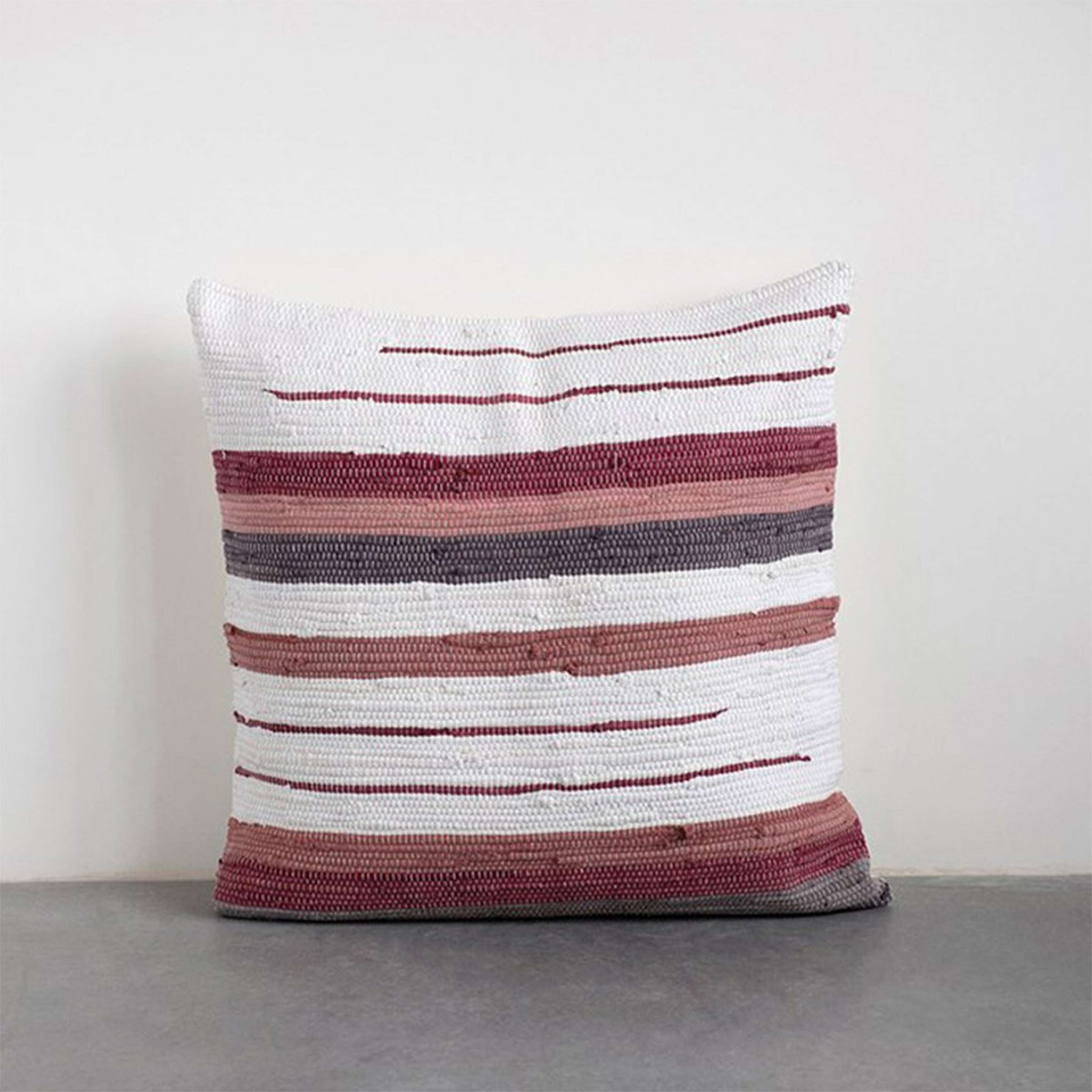 A Shades of Blush Floor Pillow with Ivory / Red / Black / Multi color