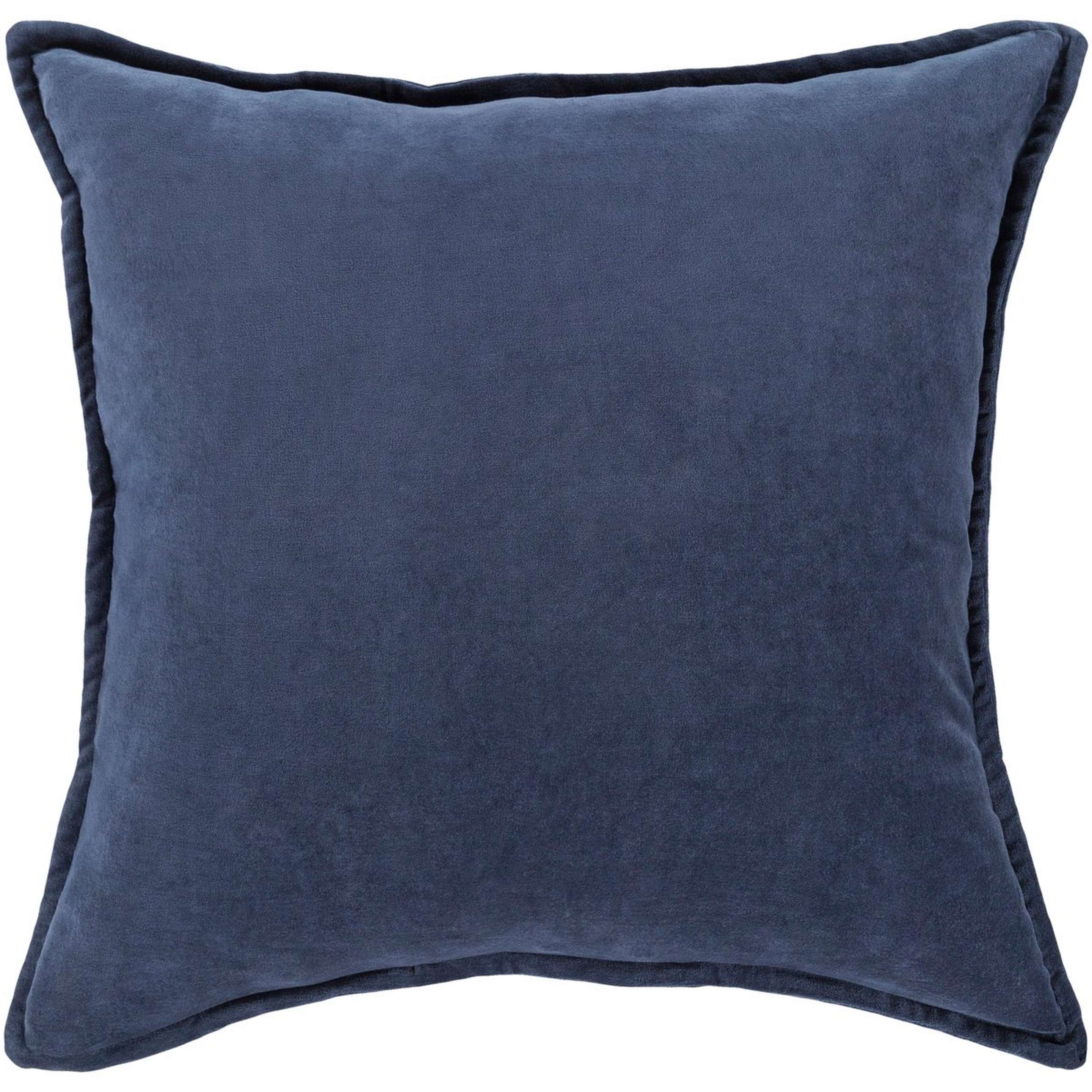 A Cotton Velvet Pillow - Polyester with Denim color