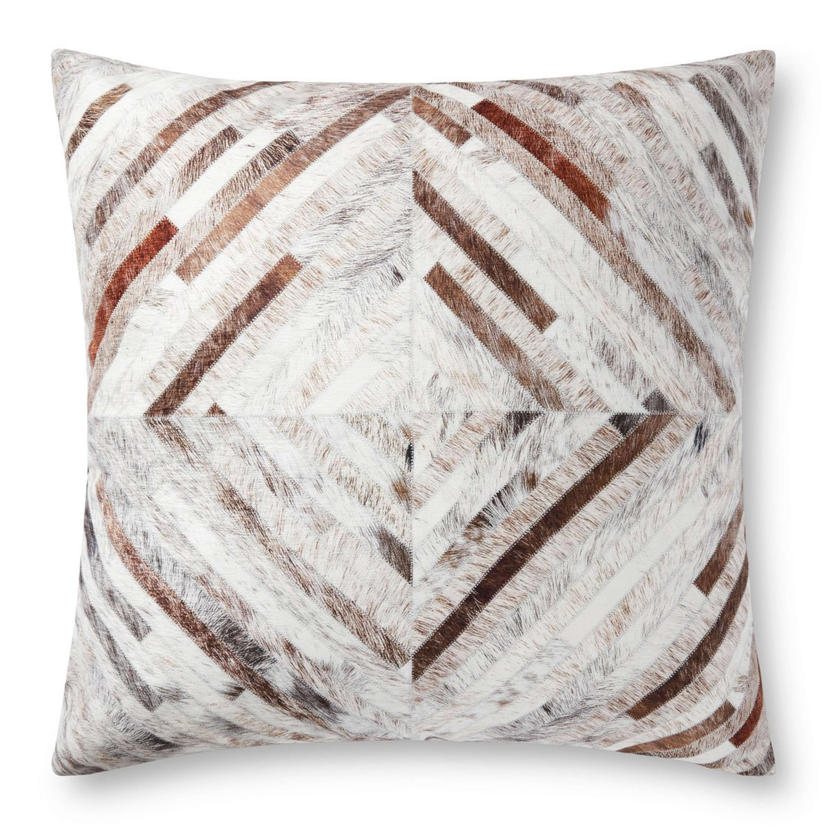 A Diamond Hide Pillow with Gray / Brown / Beige / Multi color