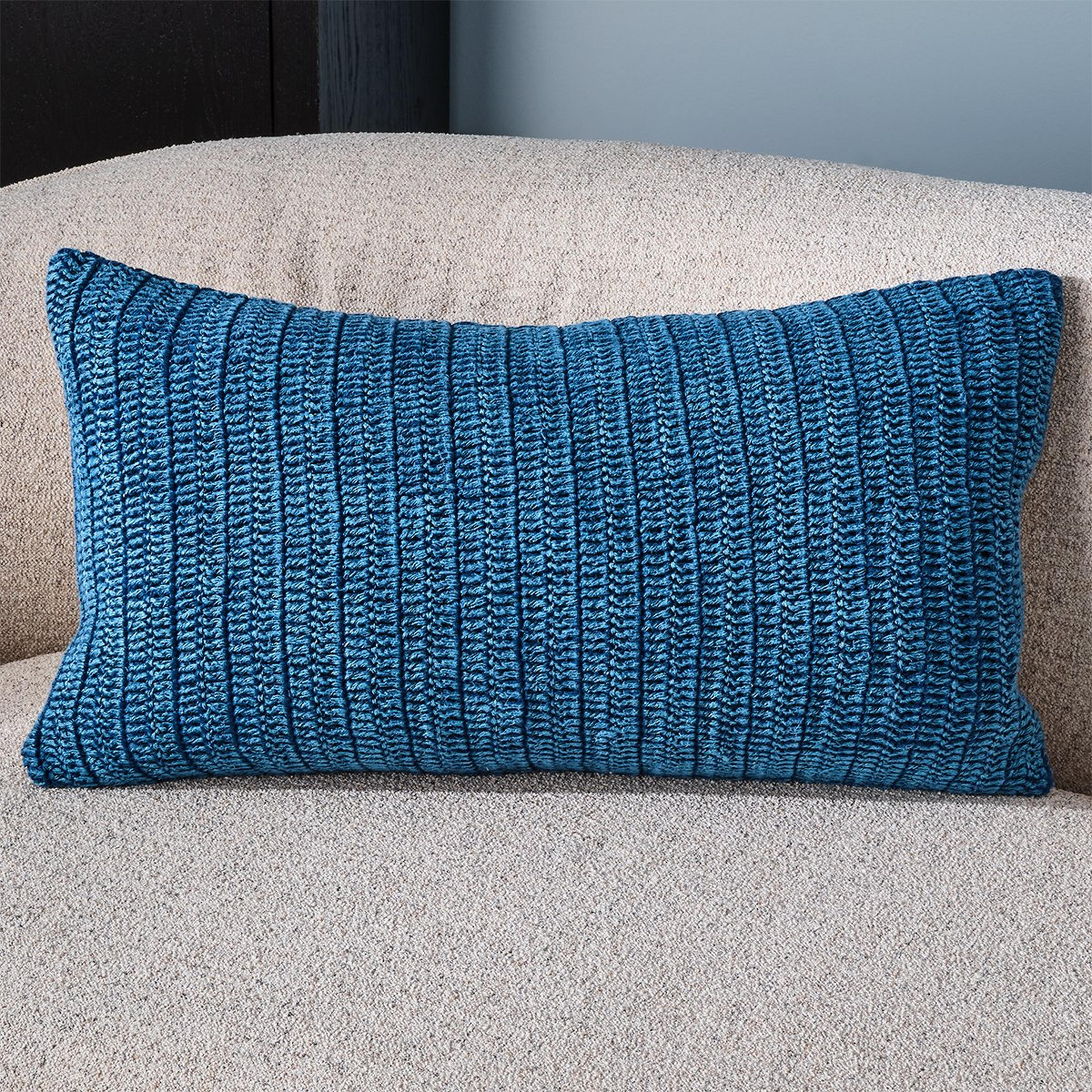 A Tricot Lumbar Pillow - Down with Blue  color