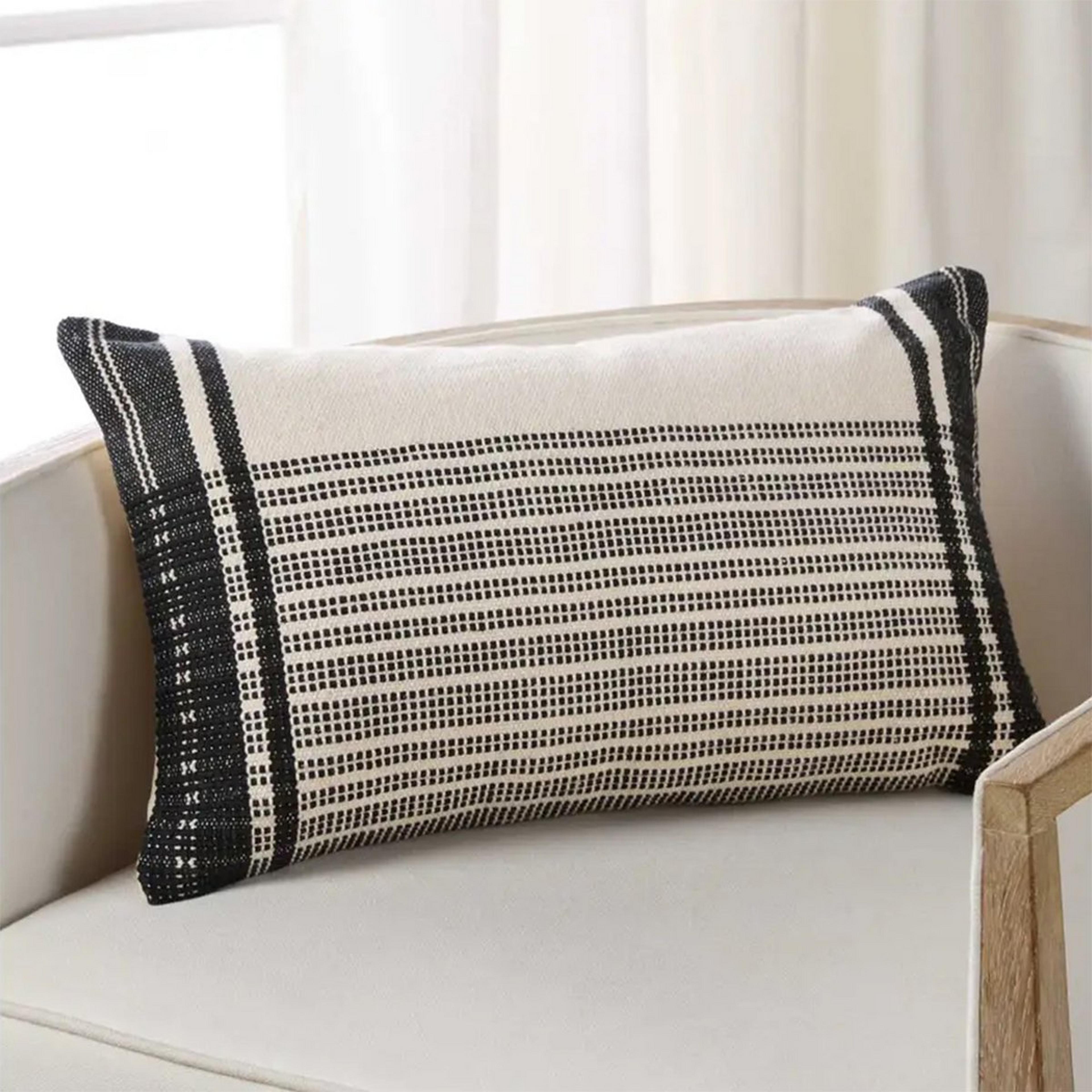 A Mavro Lumbar Pillow with Black / White  color
