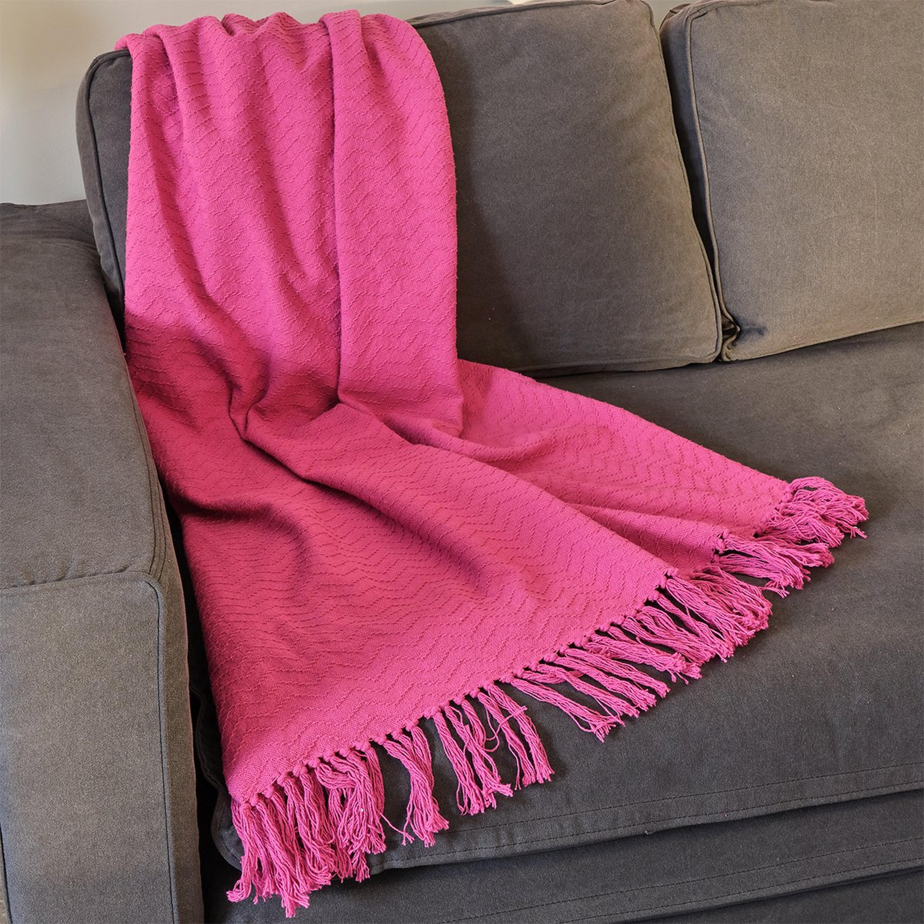 A Posey Throw with Fuchsia  color