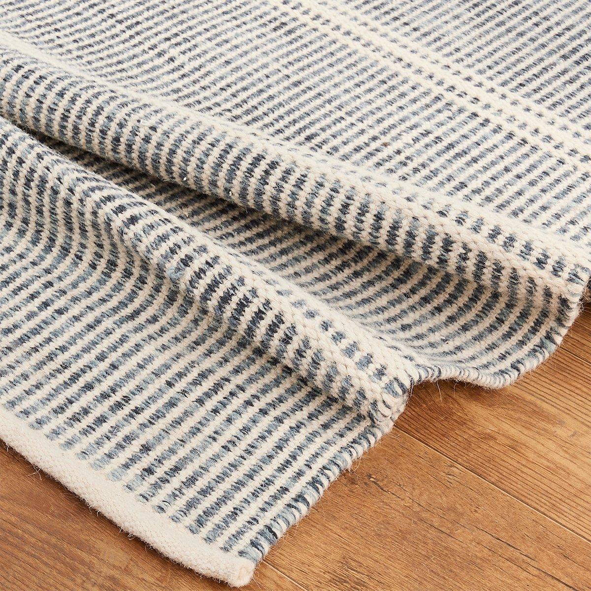 Malta Blue Handwoven Wool Rug