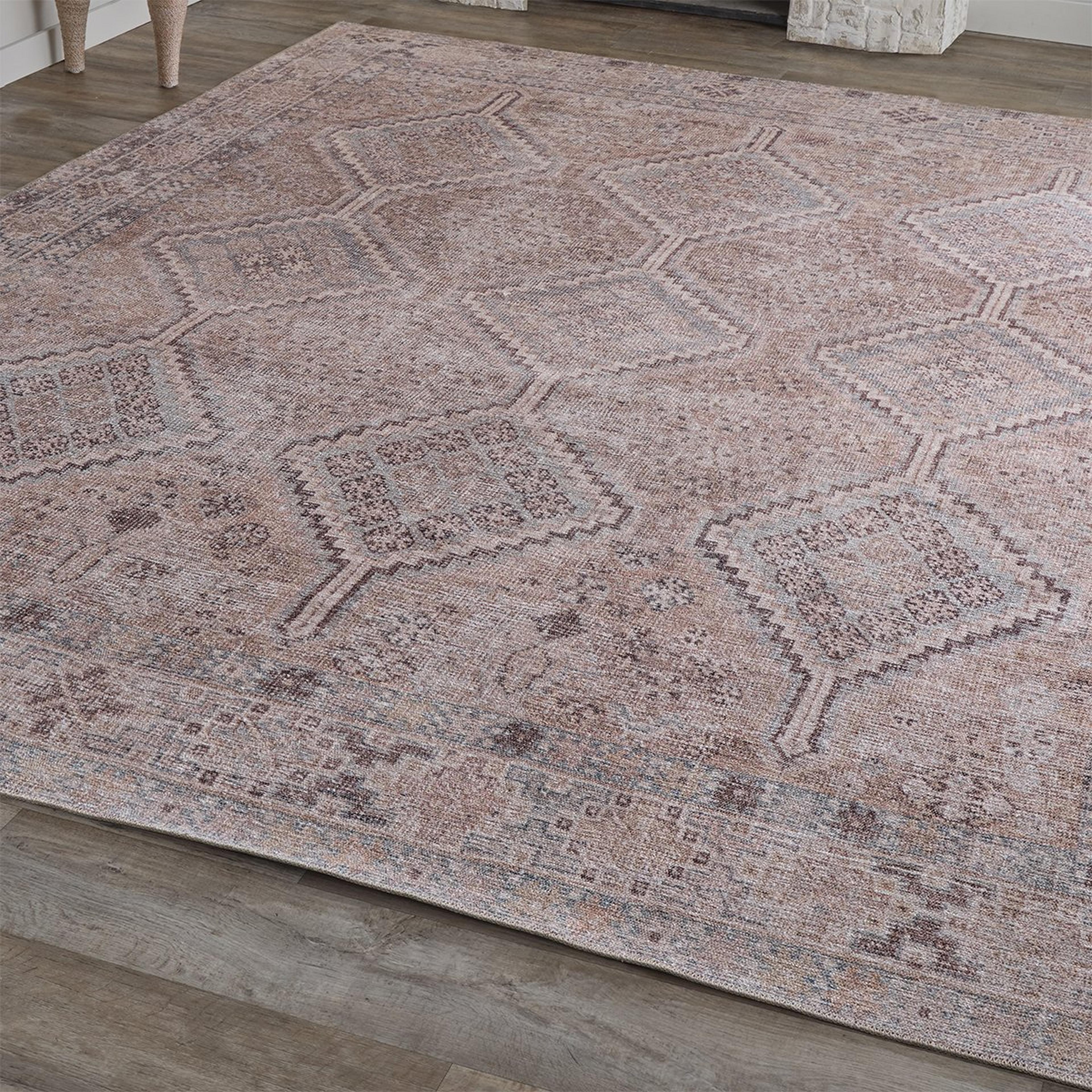 A Narrative Rug with Gray Mist / Butterscotch / Coffee / Peach color