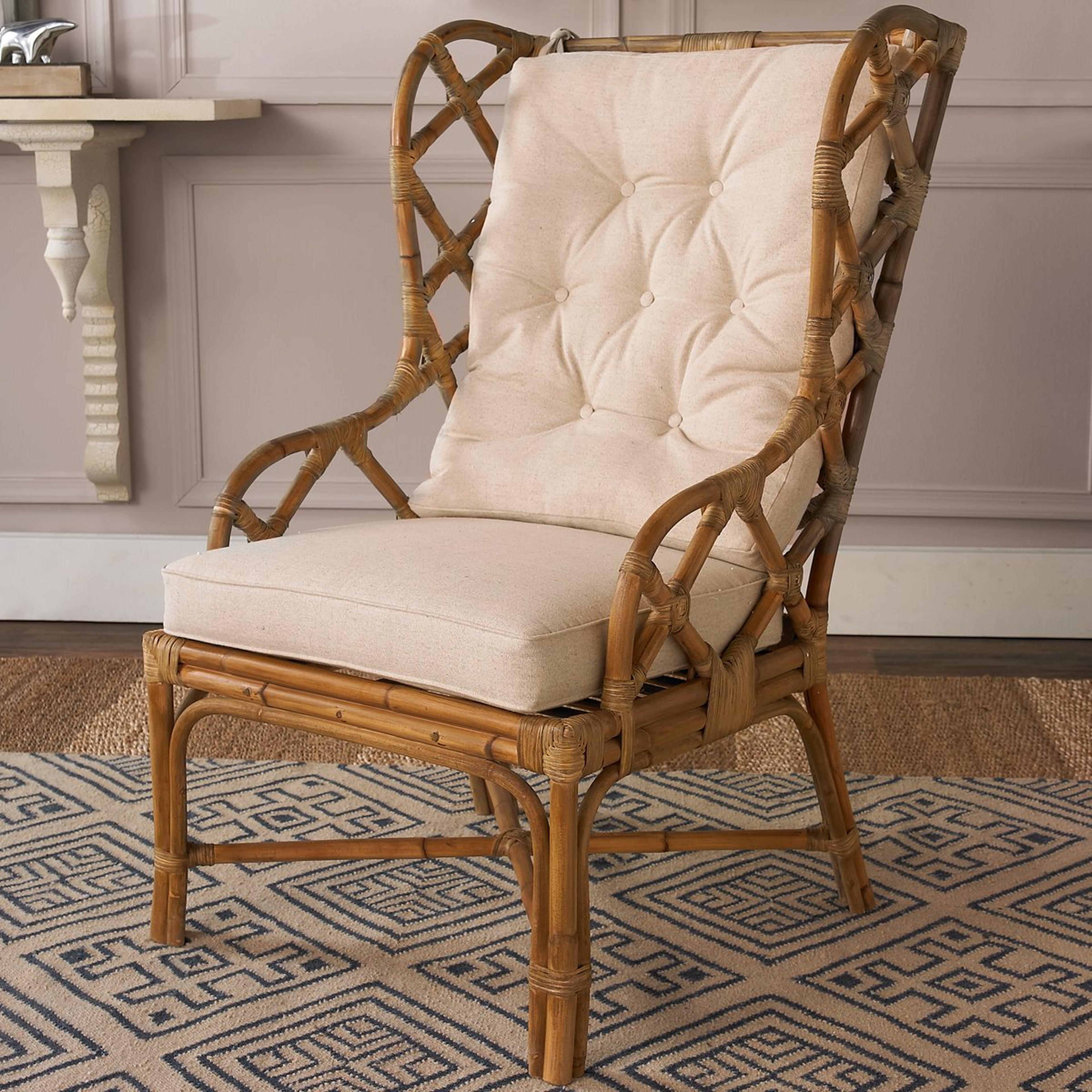 Rattan Wingback Chair